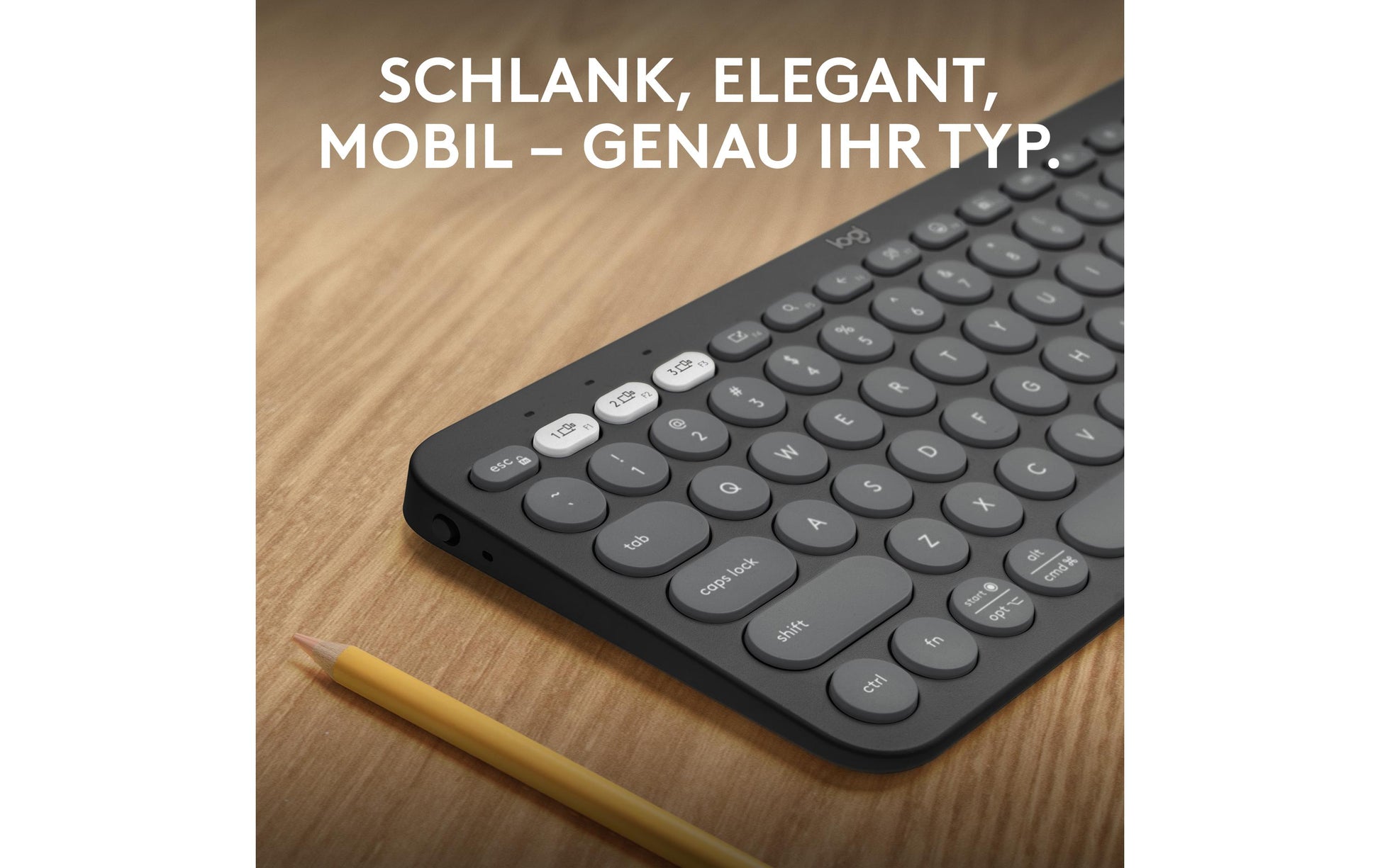 Logitech Pebble Keys 2 K380s – Tastatur, kabellos (Bluetooth), CH-Layout (DE-CH), Graphit