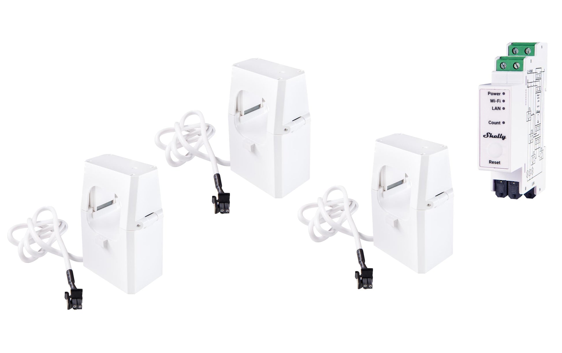 Shelly Pro 3EM – Energiemessgerät – 3‑phasig, WLAN/LAN/Bluetooth, DIN-Schiene, max. 400 A