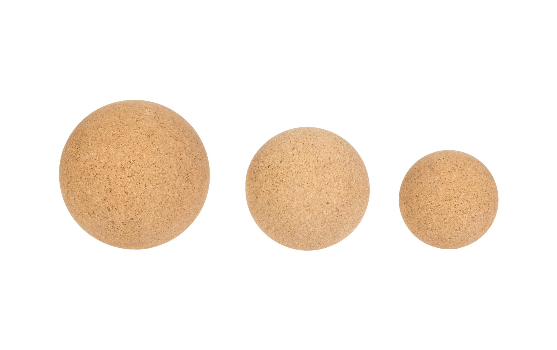KOOR Faszientrainingsbälle – 3 Stk – Ø 6,5/8/10 cm – braun – Kork