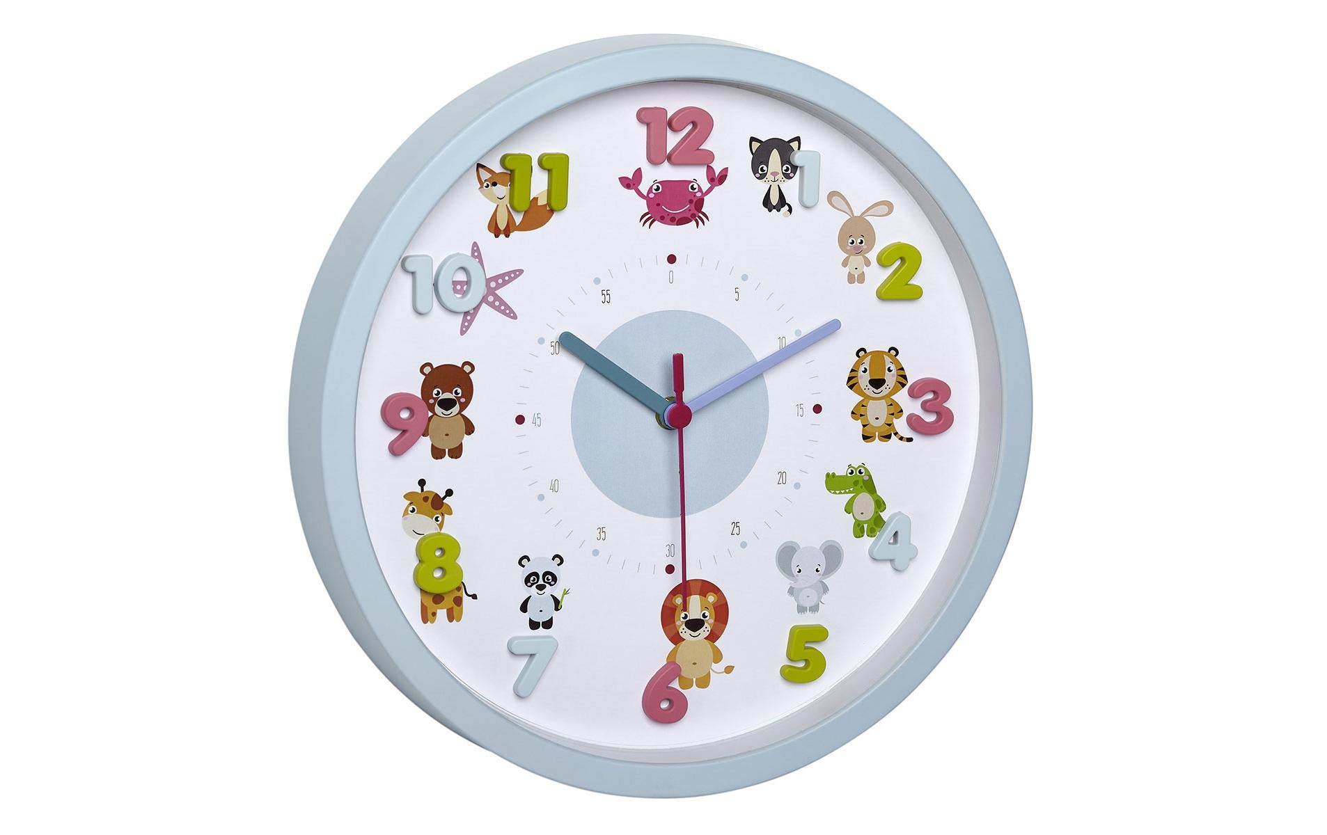 TFA-Dostmann TFA Dostmann Little Animal Wanduhr – Analog, lautlos, Ø 30,9 cm, mehrfarbig, Kunststoff