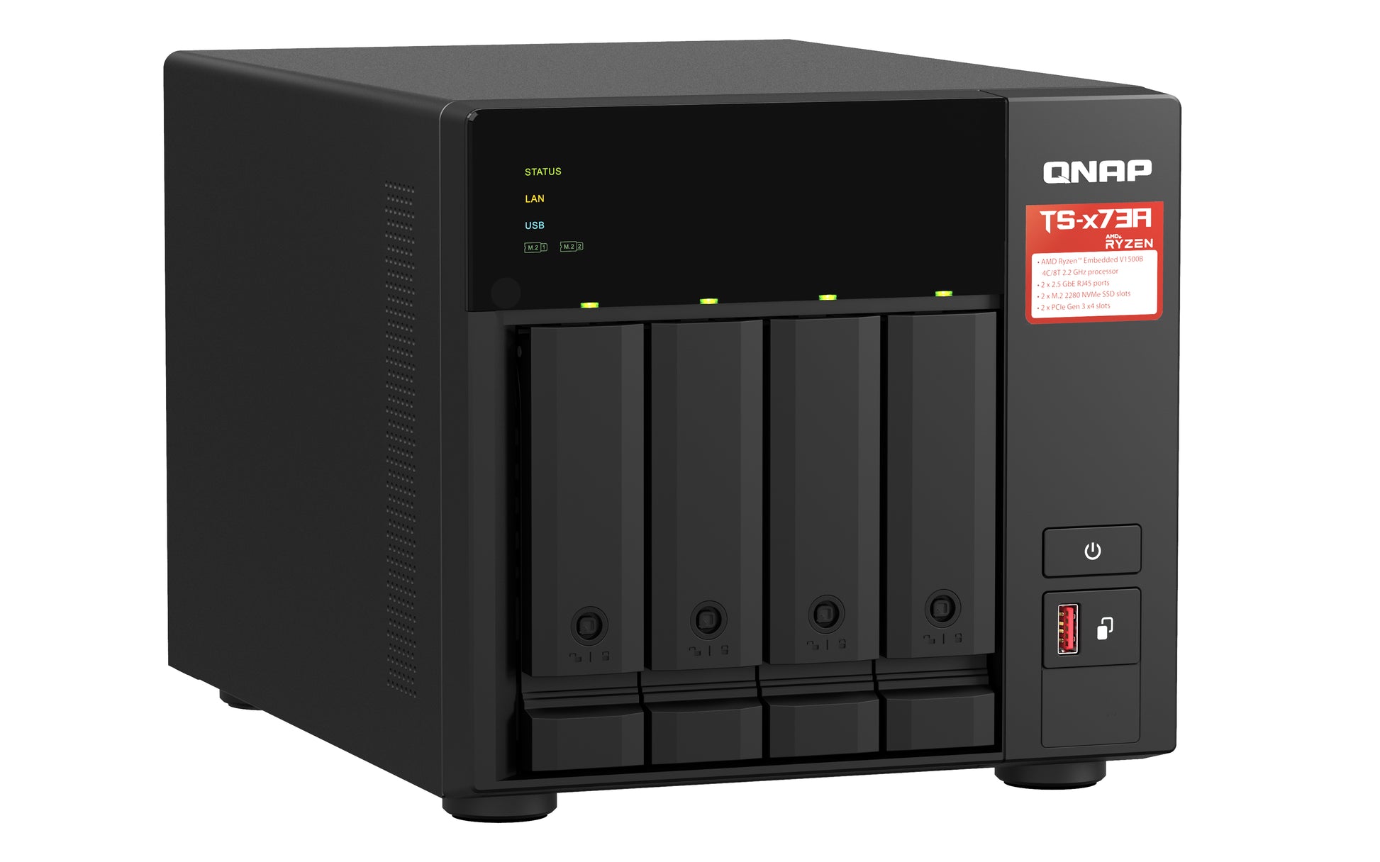 QNAP TS-473A-SW5T Allgemeines Speichergerät – 2 × 2,5 GbE, 4-Bay