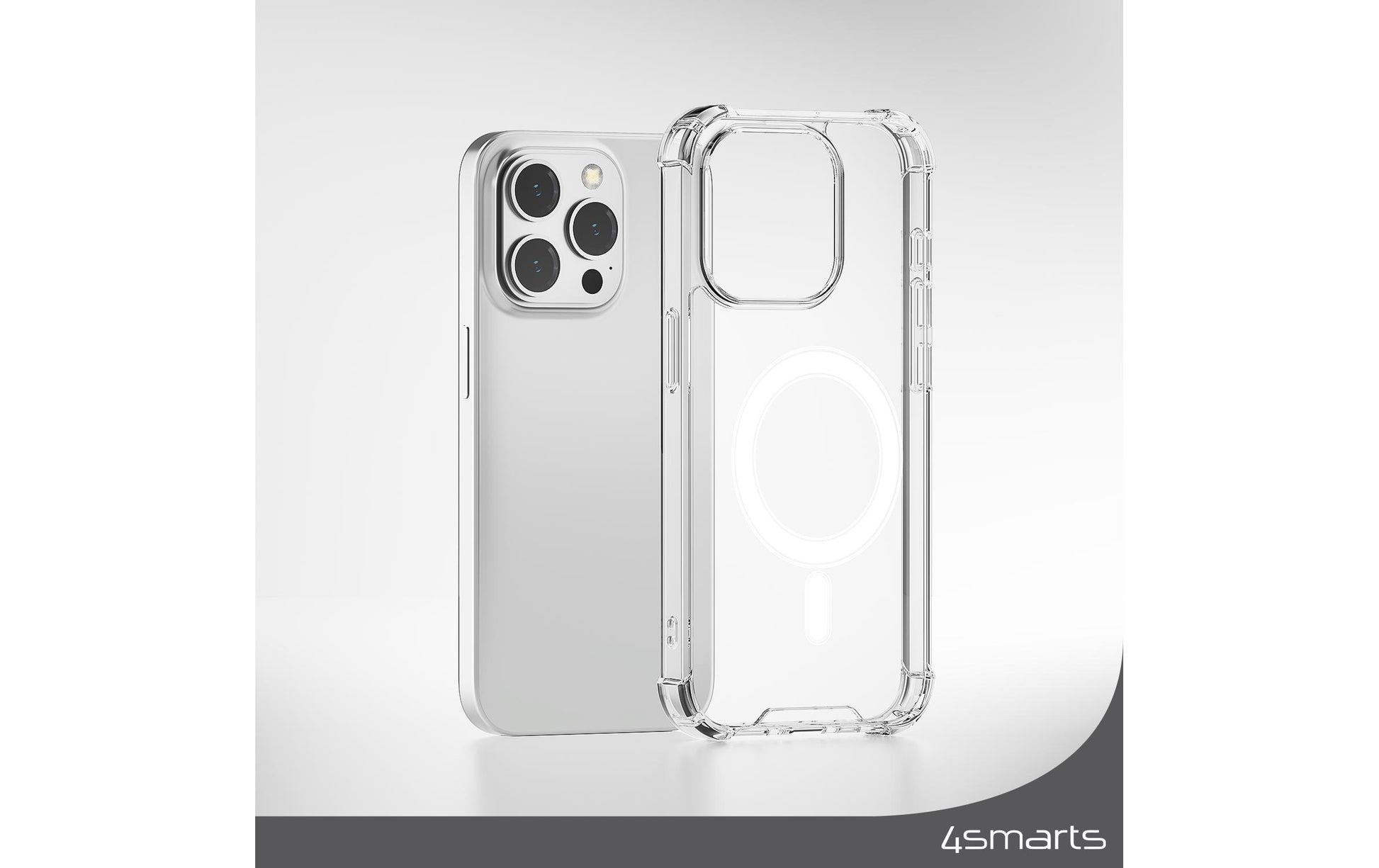 4smarts Ultimag Backcover – für Apple iPhone 15, MagSafe, TPU, Transparent