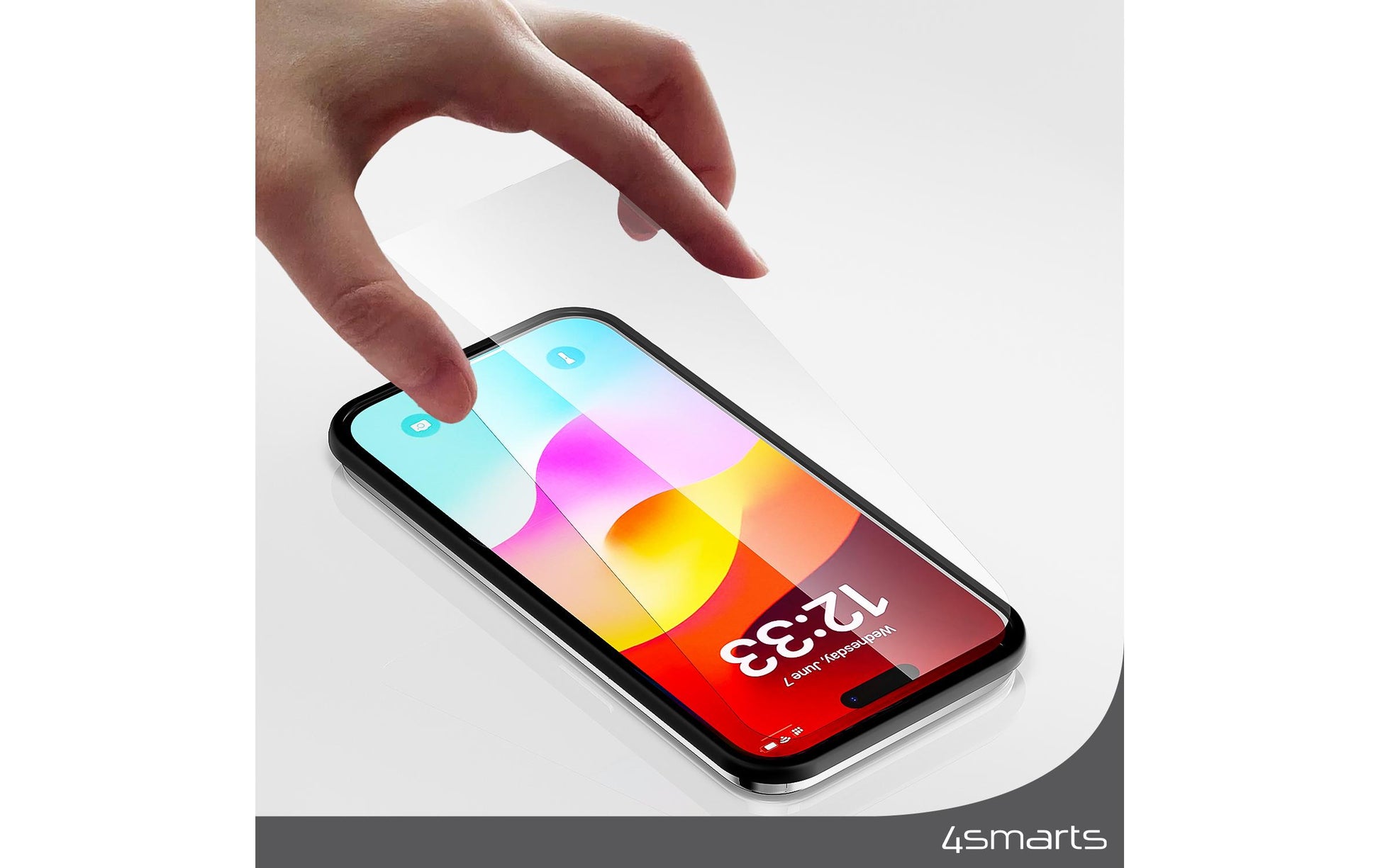 4smarts Displayschutz (Panzerglas), 9H – für iPhone 15 Plus – mit Applikator