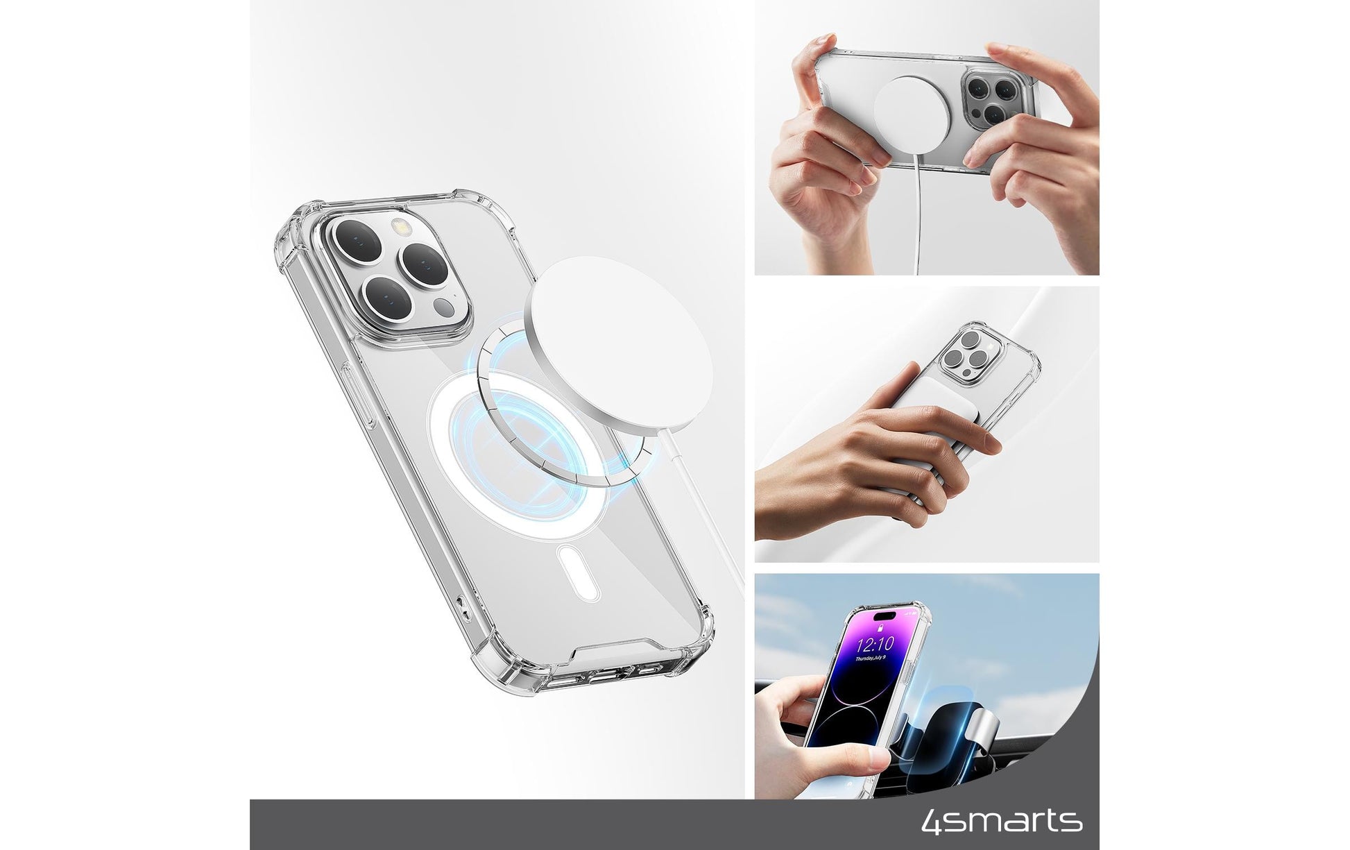 4smarts Ultimag Backcover – für Apple iPhone 15, MagSafe, TPU, Transparent