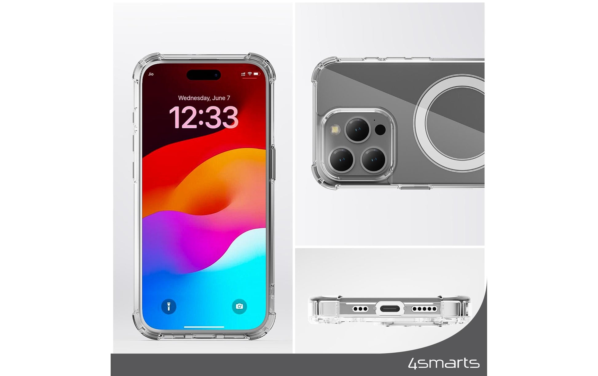 4smarts Ultimag Backcover – für Apple iPhone 15, MagSafe, TPU, Transparent