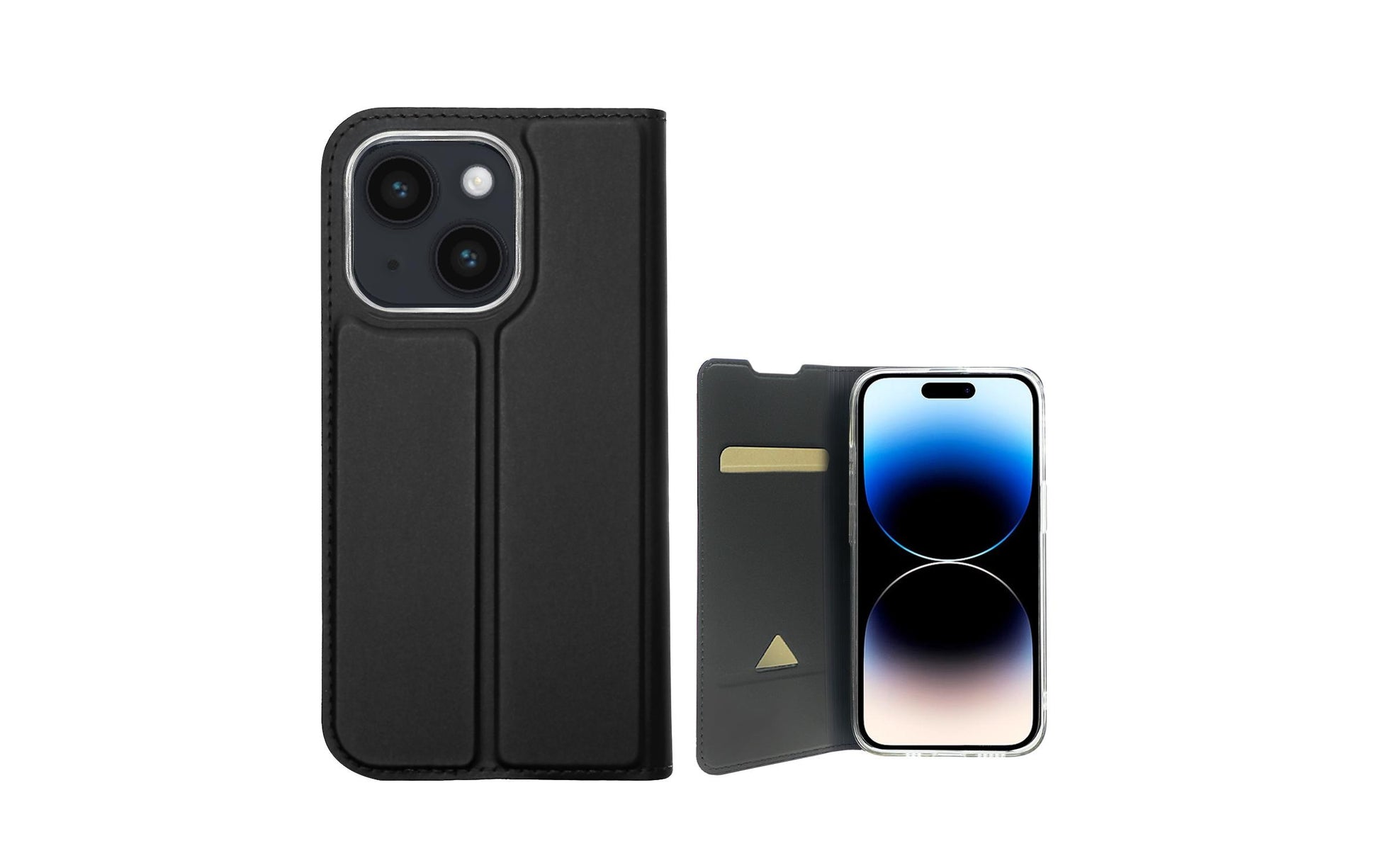 4smarts Urban Lite Folio – für Apple iPhone 15 Plus, mit Ständer, mit Kartenfach, TPU, schwarz