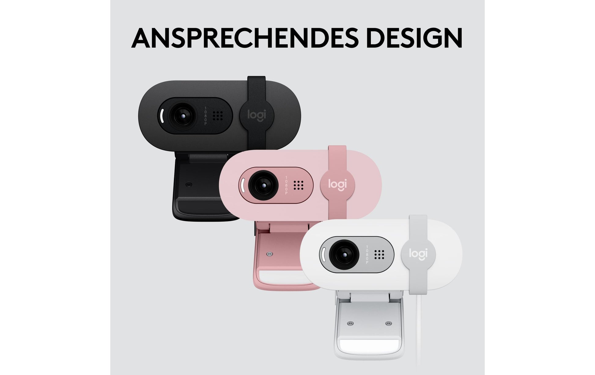 Logitech Brio 100 – Webcam – Full HD 1080p, USB, Rosa