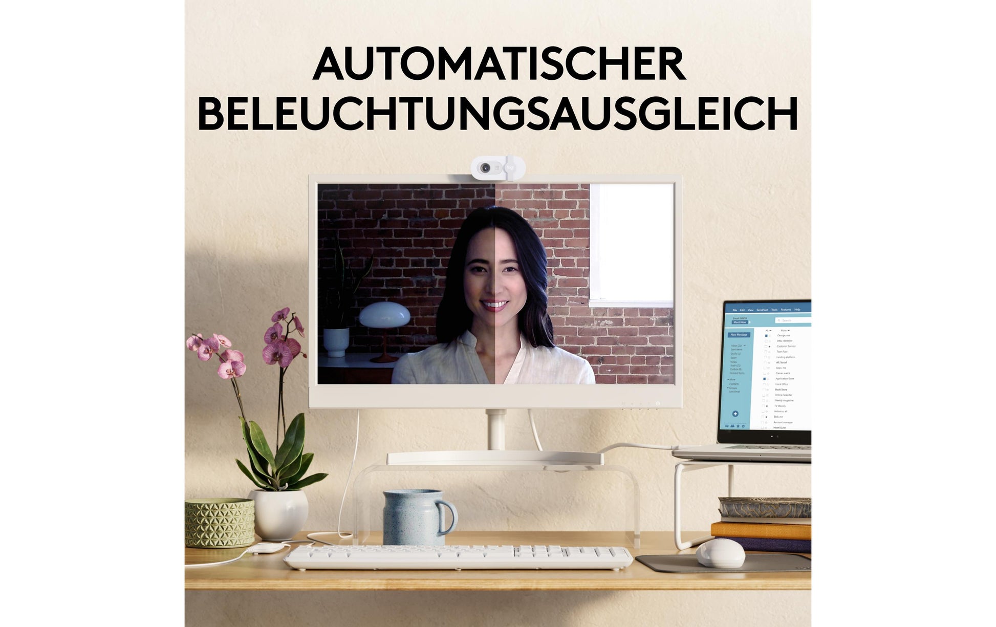 Logitech Brio 100 – Webcam – Full HD 1080p, USB, Off-White