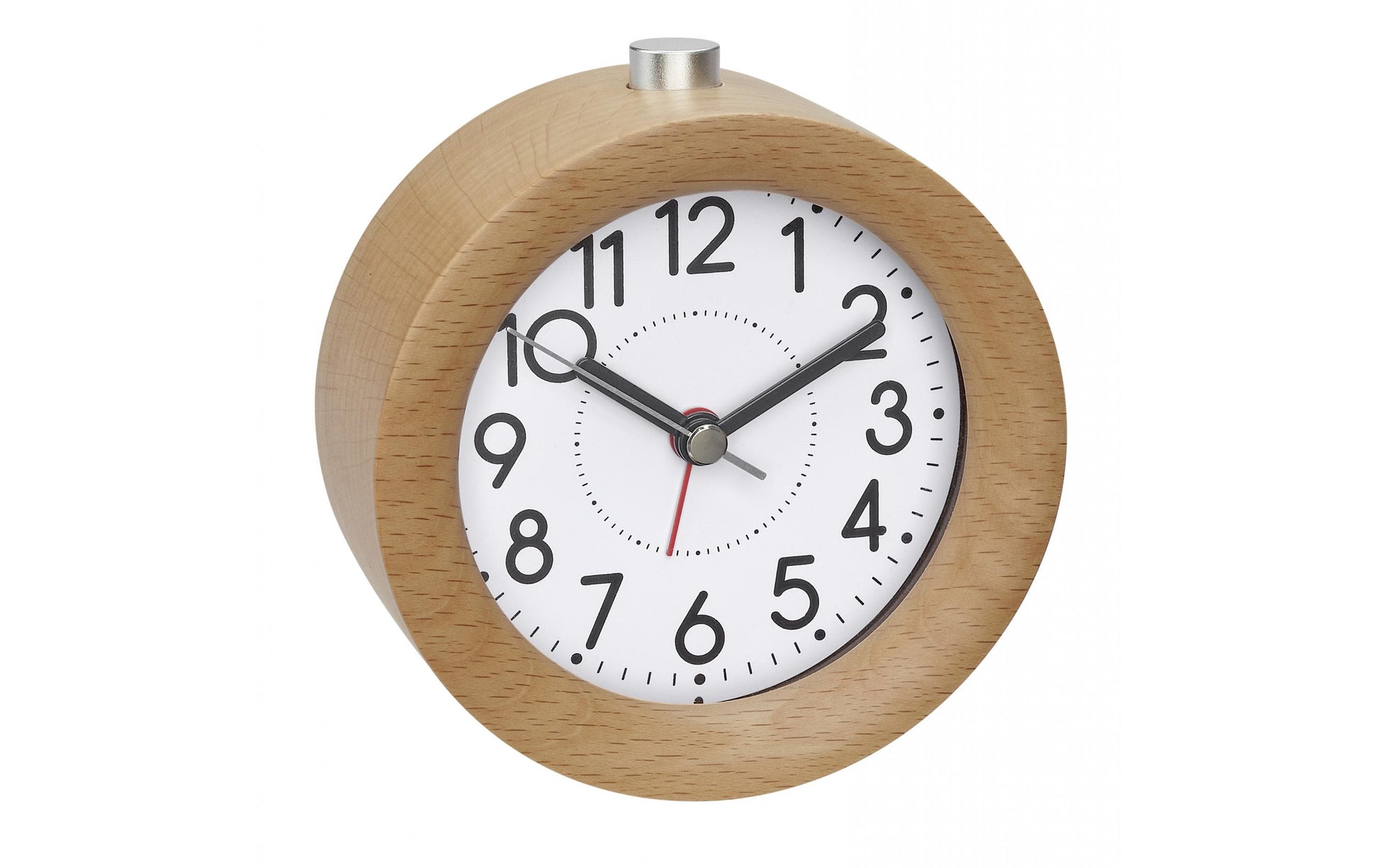 TFA-Dostmann TFA Dostmann Quarz-Wecker – Analog, lautlos, Snooze, Ø 10,0 cm, Braun, Buche