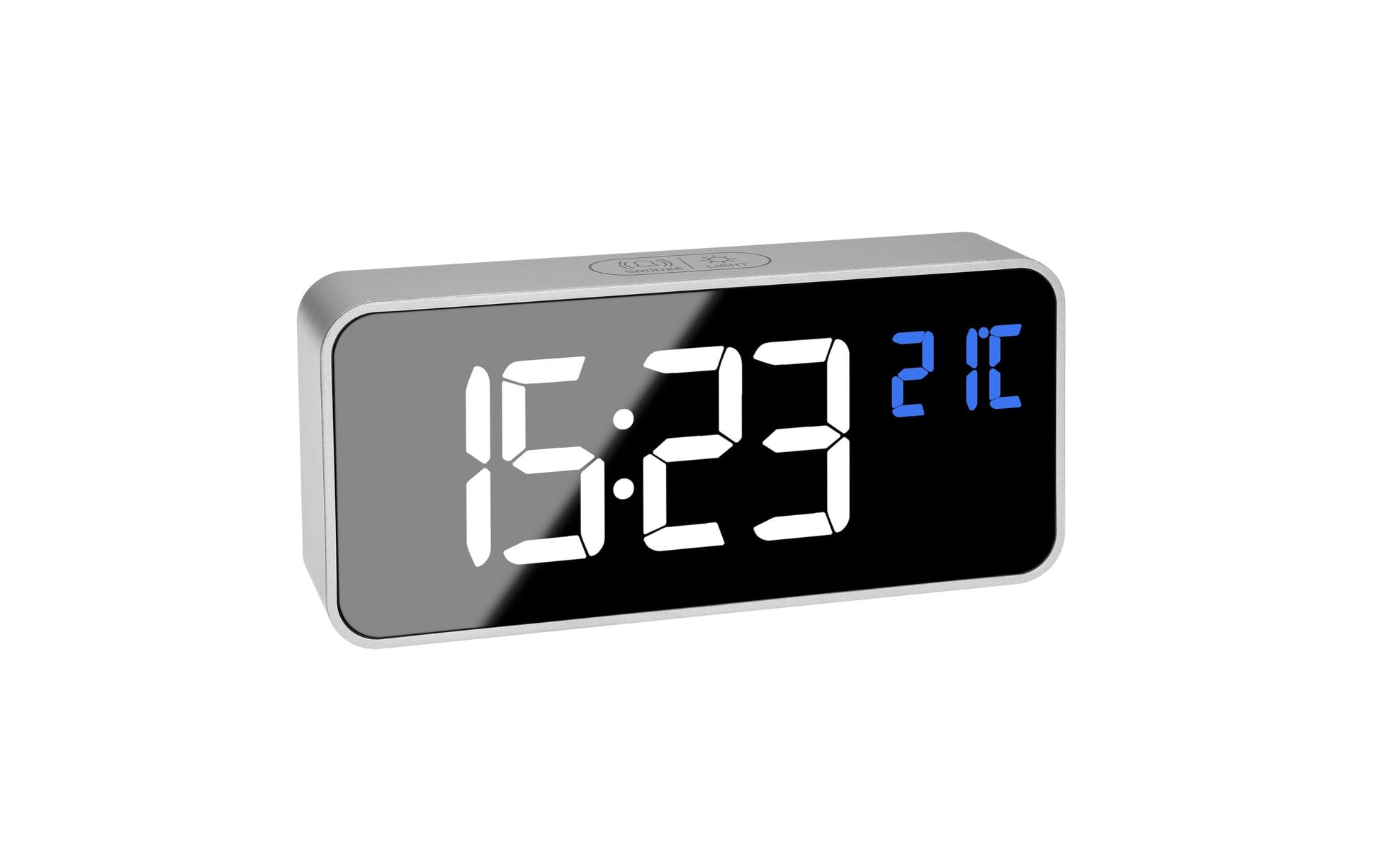 TFA-Dostmann TFA Dostmann Digitalwecker – Snooze, Thermometer, USB, 14,5 × 6,5 × 3,2 cm, Silber