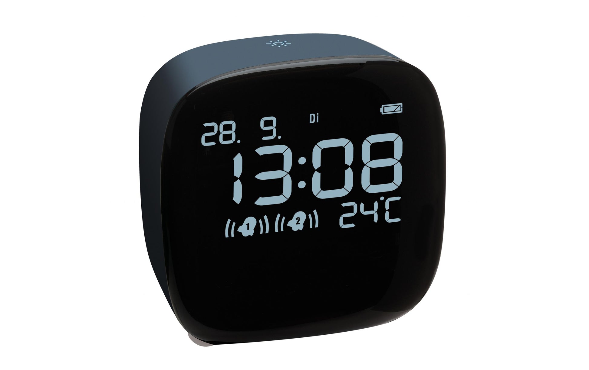 TFA-Dostmann TFA Dostmann Digitalwecker – Snooze, Thermometer, USB, 6,7 × 8,1 × 8,2 cm, Blau