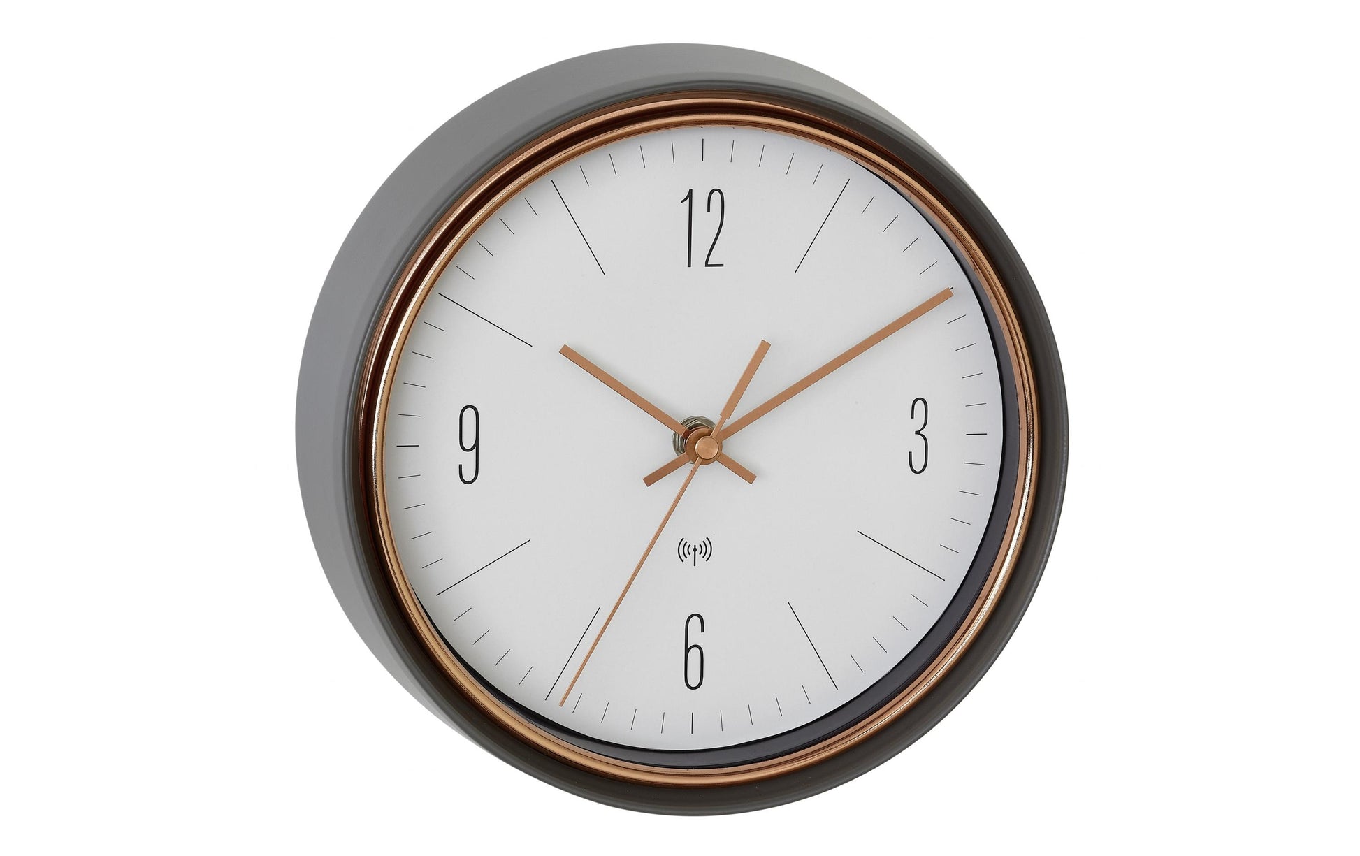 TFA-Dostmann TFA Dostmann Wanduhr – Funk, analog, Ø 22,3 cm, schwarz/kupfer, Metall/Glas