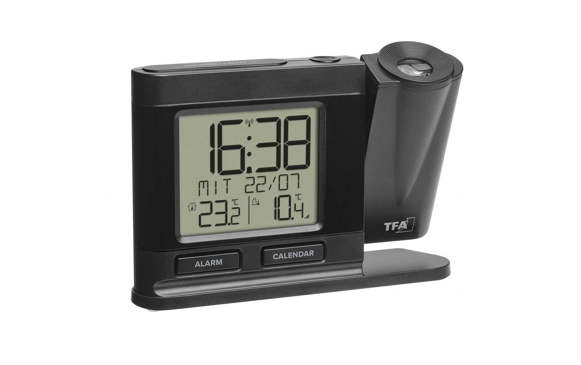 TFA-Dostmann TFA Dostmann 60.5018 Projektionswecker – Funk, Thermometer, 14,9 × 10,4 × 3,8 cm, Schwarz