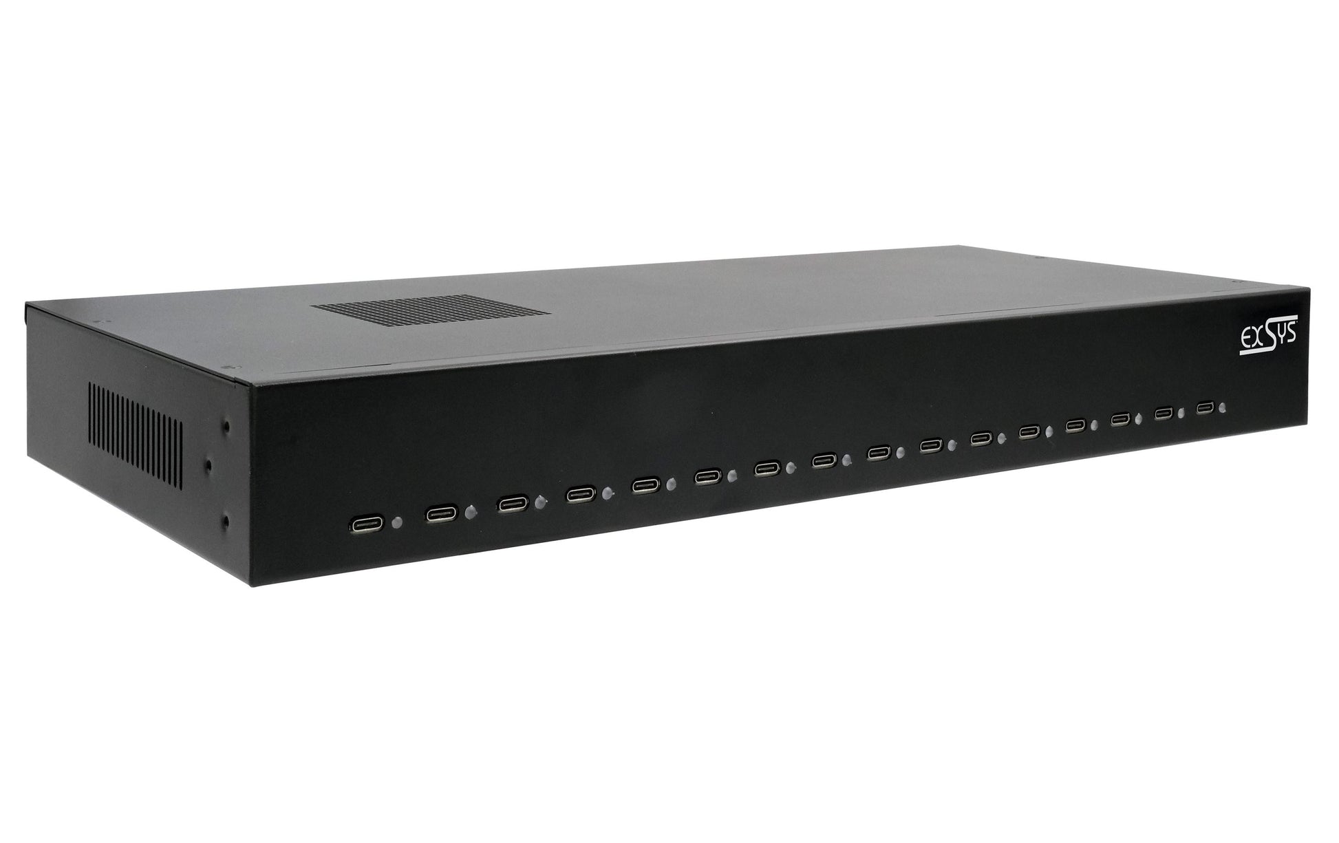 EXSYS EX-11016 USB-Desktop-Ladegerät 480 W – PD 3.0, QC 3.0 – Rack – USB-C×16 – für Android, iOS – Schwarz
