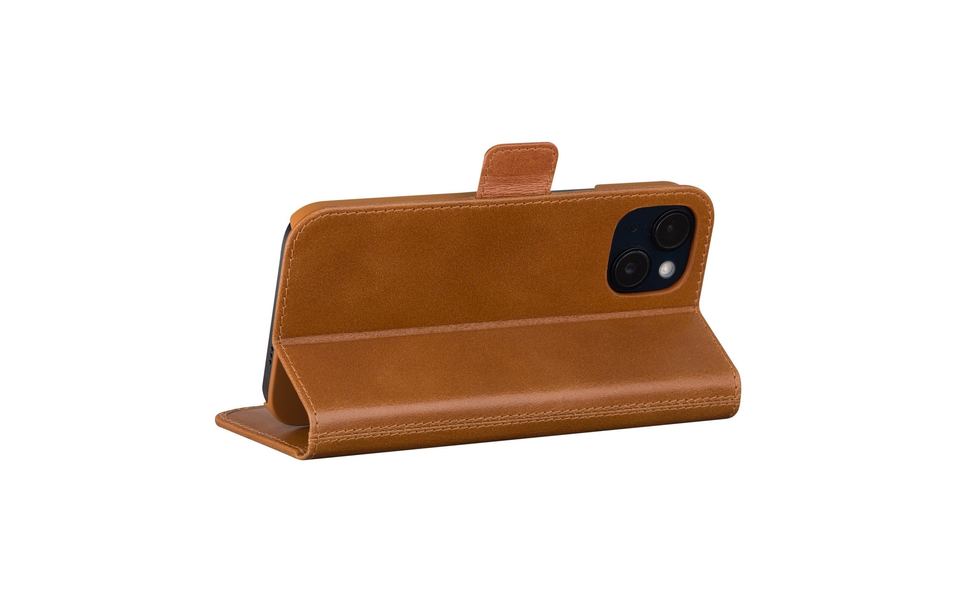 dbramante1928 Folio – für Apple iPhone 15, mit Ständer, 3 Kartenfächer, Leder, Braun