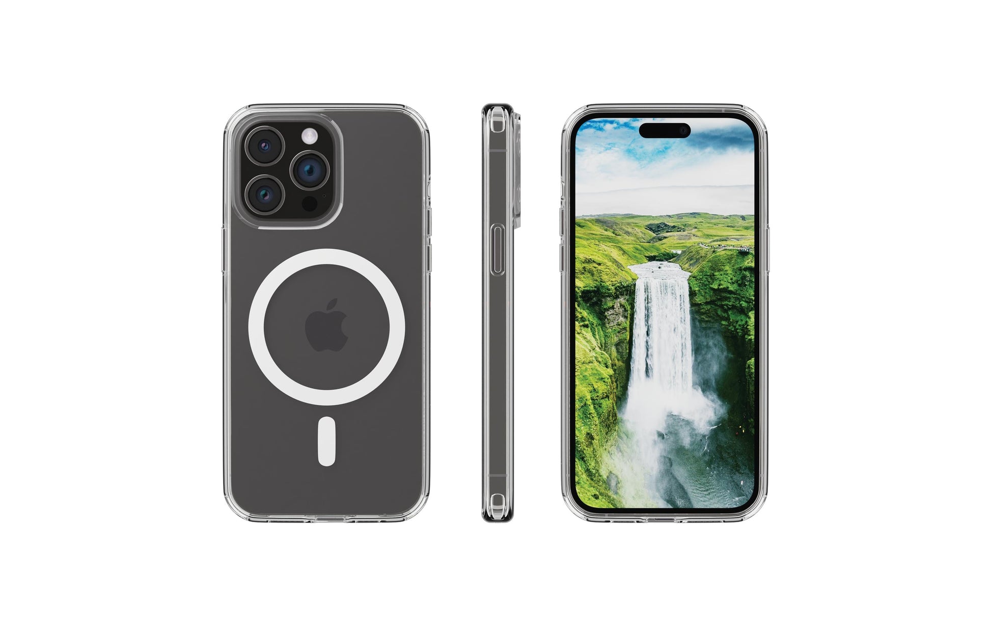 dbramante1928 Iceland D3O Rückcover – für Apple iPhone 15 Pro Max, MagSafe, D3O, Transparent