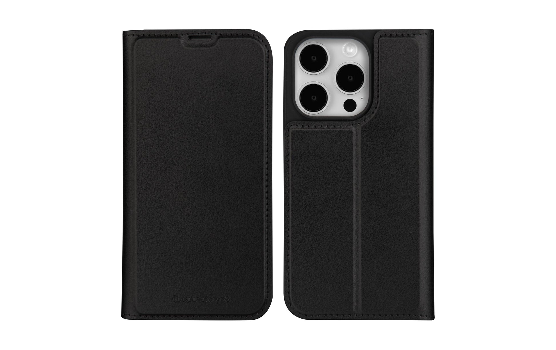 dbramante1928 Folio – für Apple iPhone 15 Pro, mit Ständer, 1 Kartenfach, PU, Schwarz, Magnetverschluss