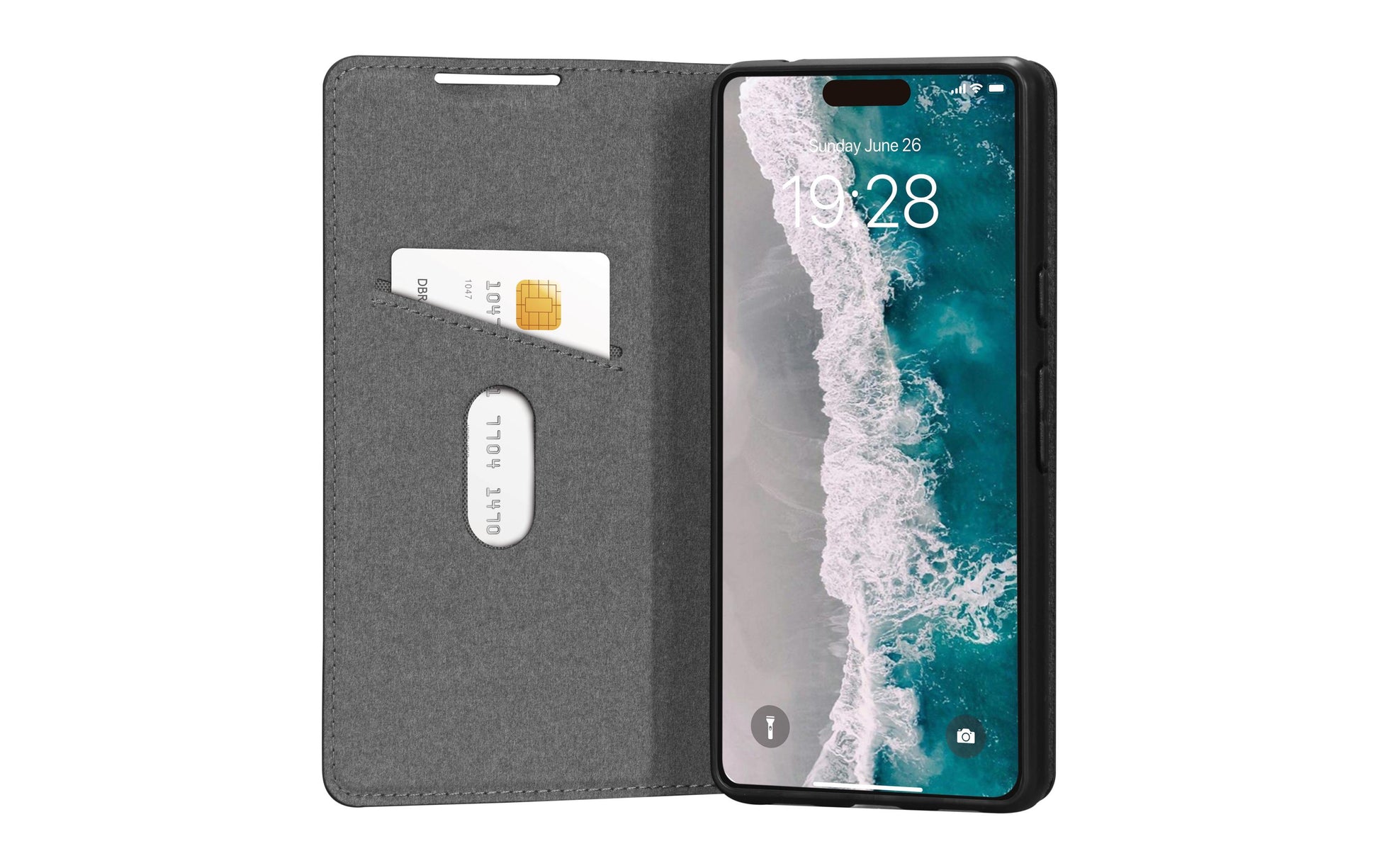 dbramante1928 Wallethülle – für Apple iPhone 15 Pro Max, 1 Kartenfach, PU, Schwarz, Magnetverschluss