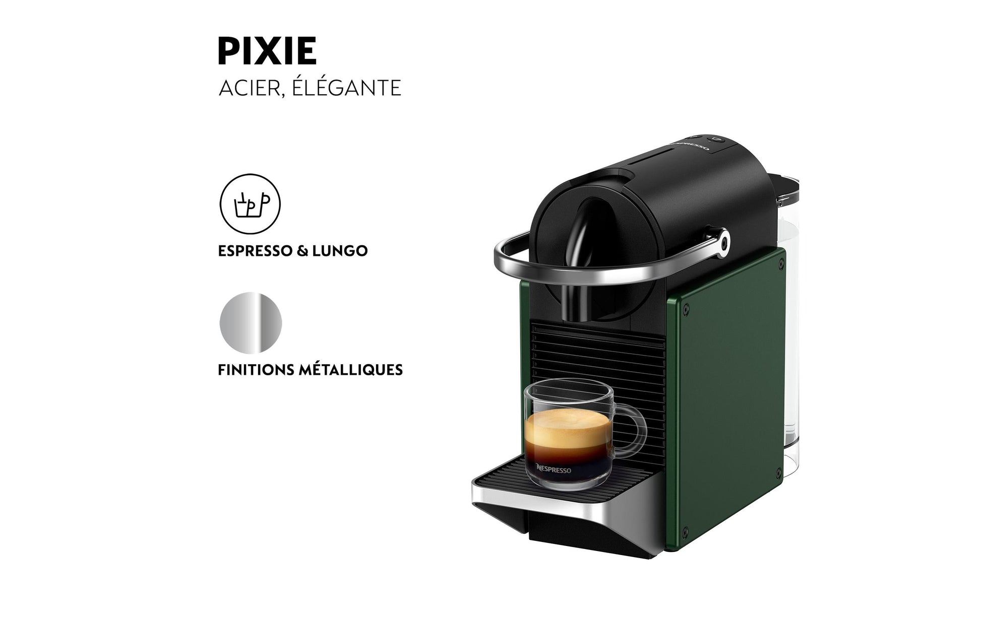 Krups Pixie Redesign Kapselmaschine – für Nespresso-Kapseln, 19 bar, 700 ml, Dunkelgrün