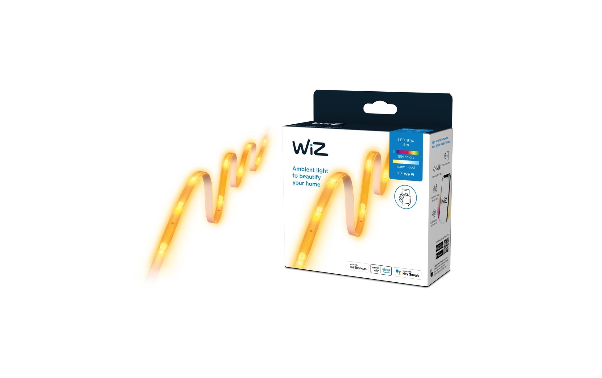 WiZ LED-Leuchtstreifen 4 m – WLAN – mehrfarbig (RGBW), 2’700–5’000 K