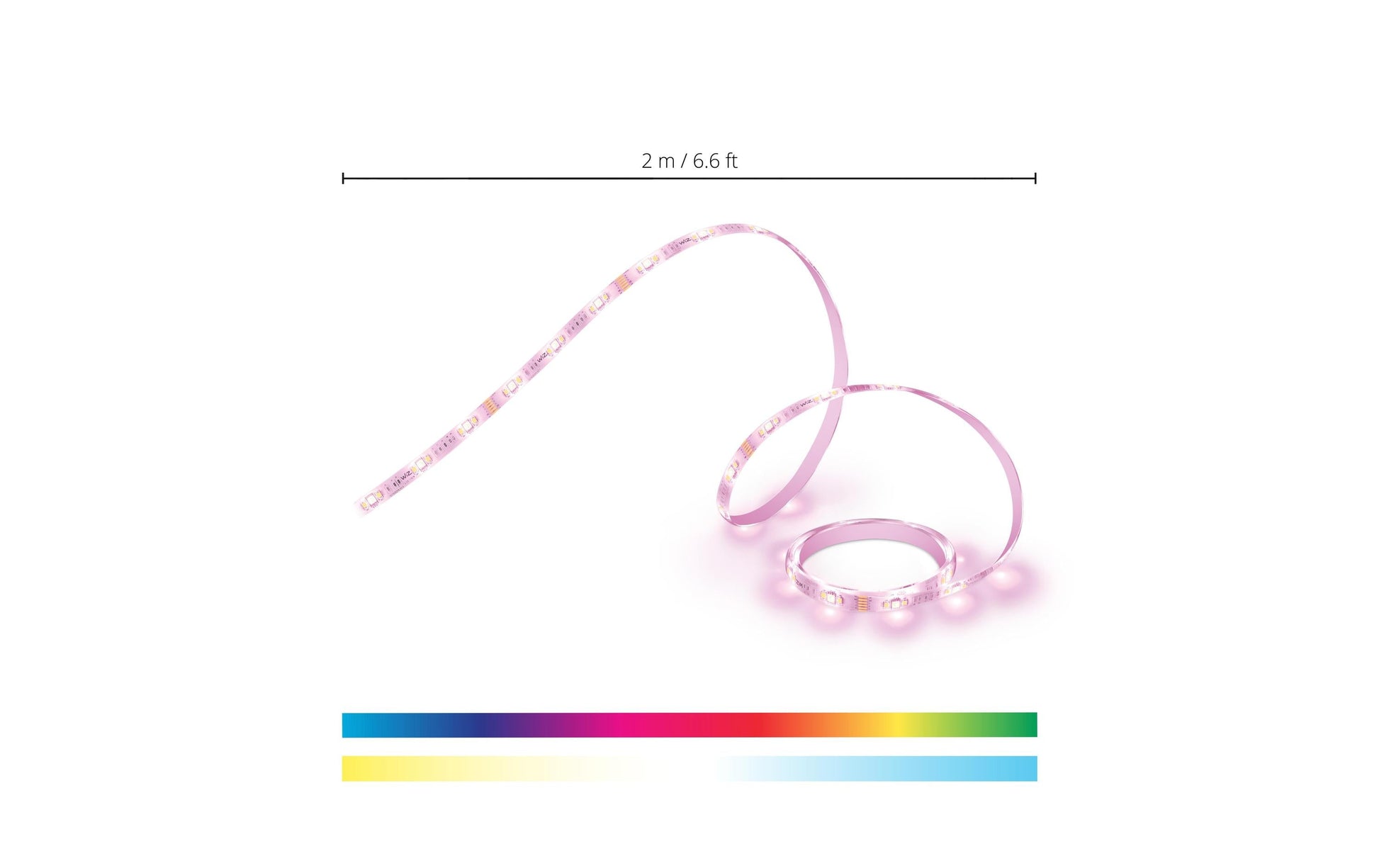 WiZ LED-Strip – Starter-Set, 2 m, 1600 lm, 20 W, 2700–6500 K, dimmbar, WiFi, Matter, weiss, inkl. Netzteil