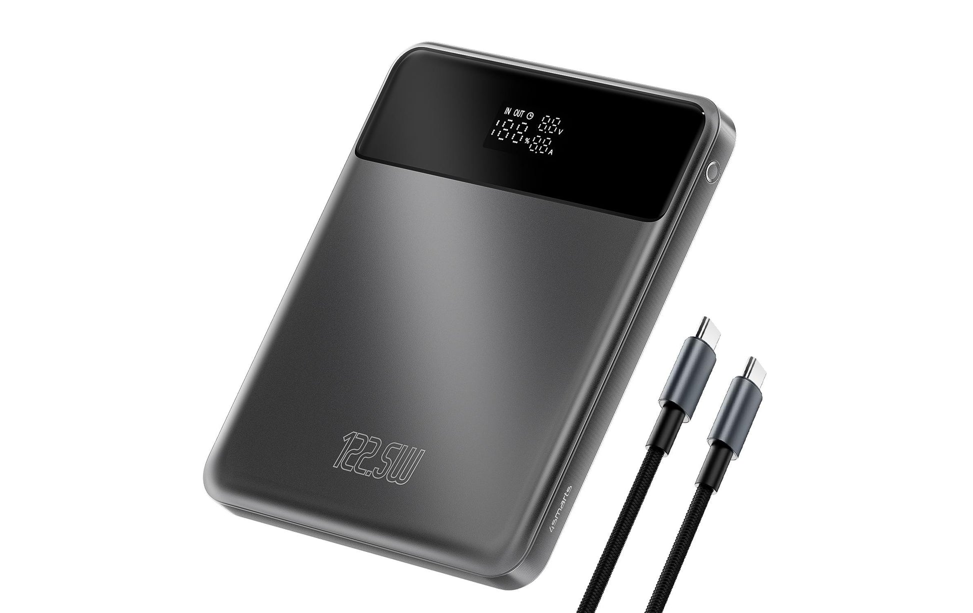 4smarts Powerbank Enterprise Slim – LED-Display, Grau