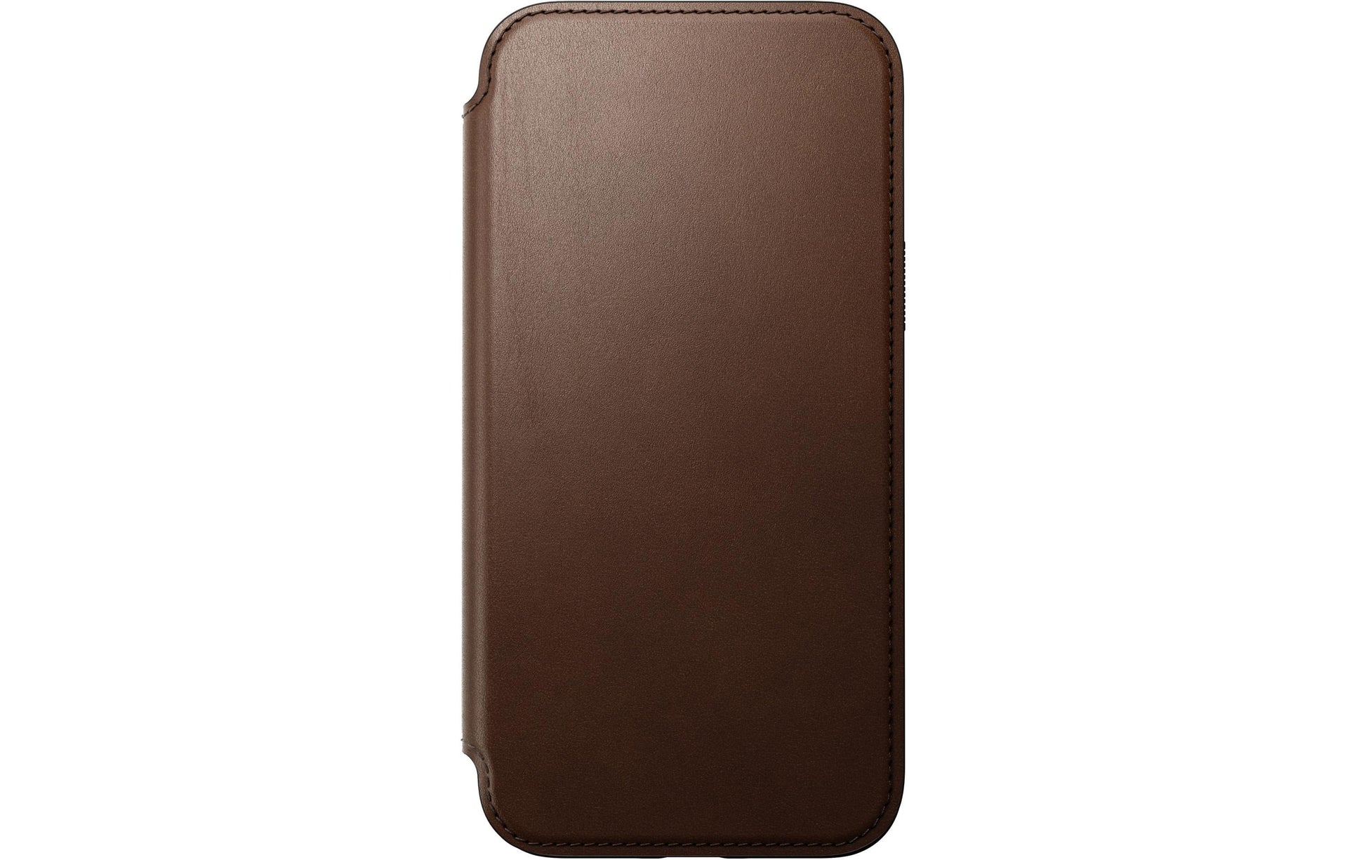 Nomad Booklet-Hülle – für Apple iPhone 15 Plus – Braun – Leder – MagSafe-kompatibel, mit Kartenfach