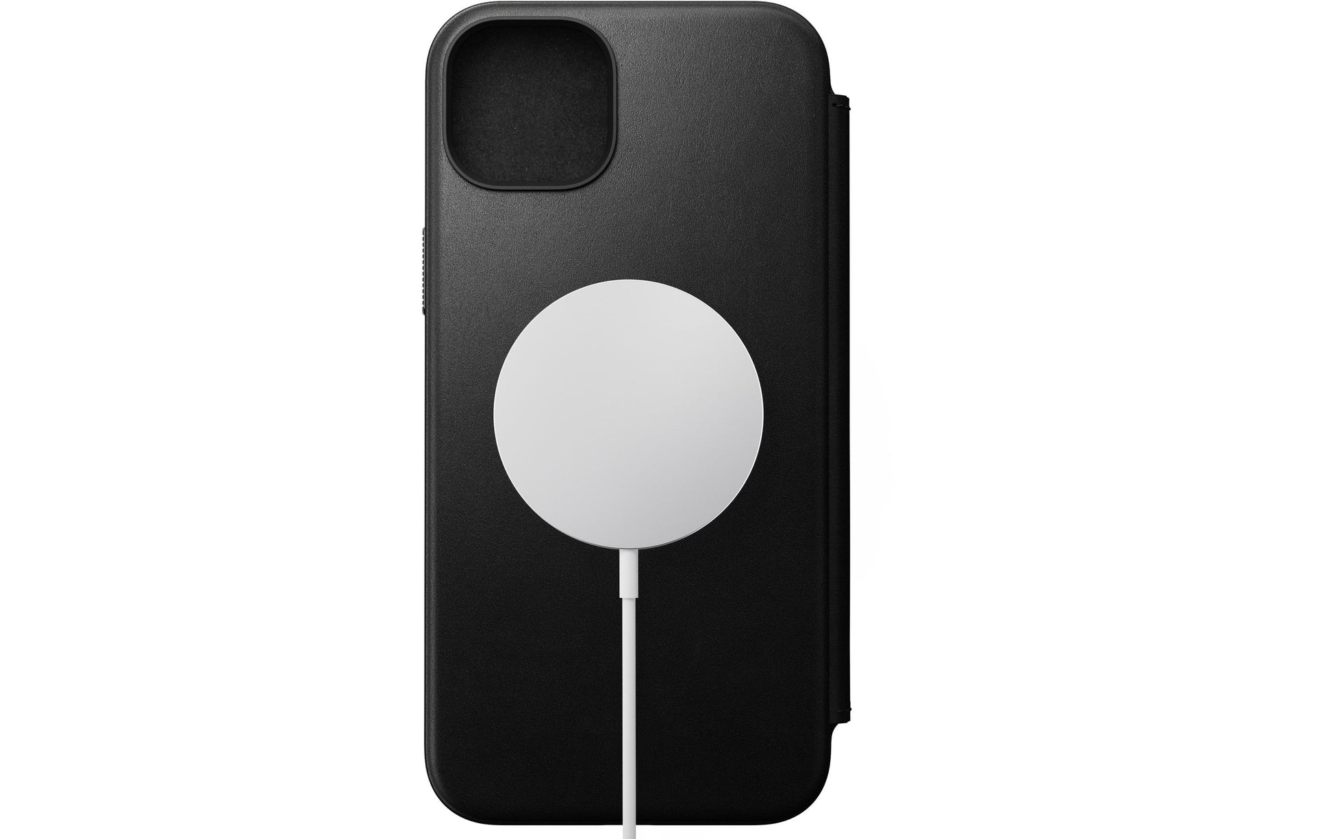 Nomad Moderne Wallethülle – für Apple iPhone 15 Plus, 3 Kartenfächer, Leder, Schwarz, bis 2,4 m sturzsicher