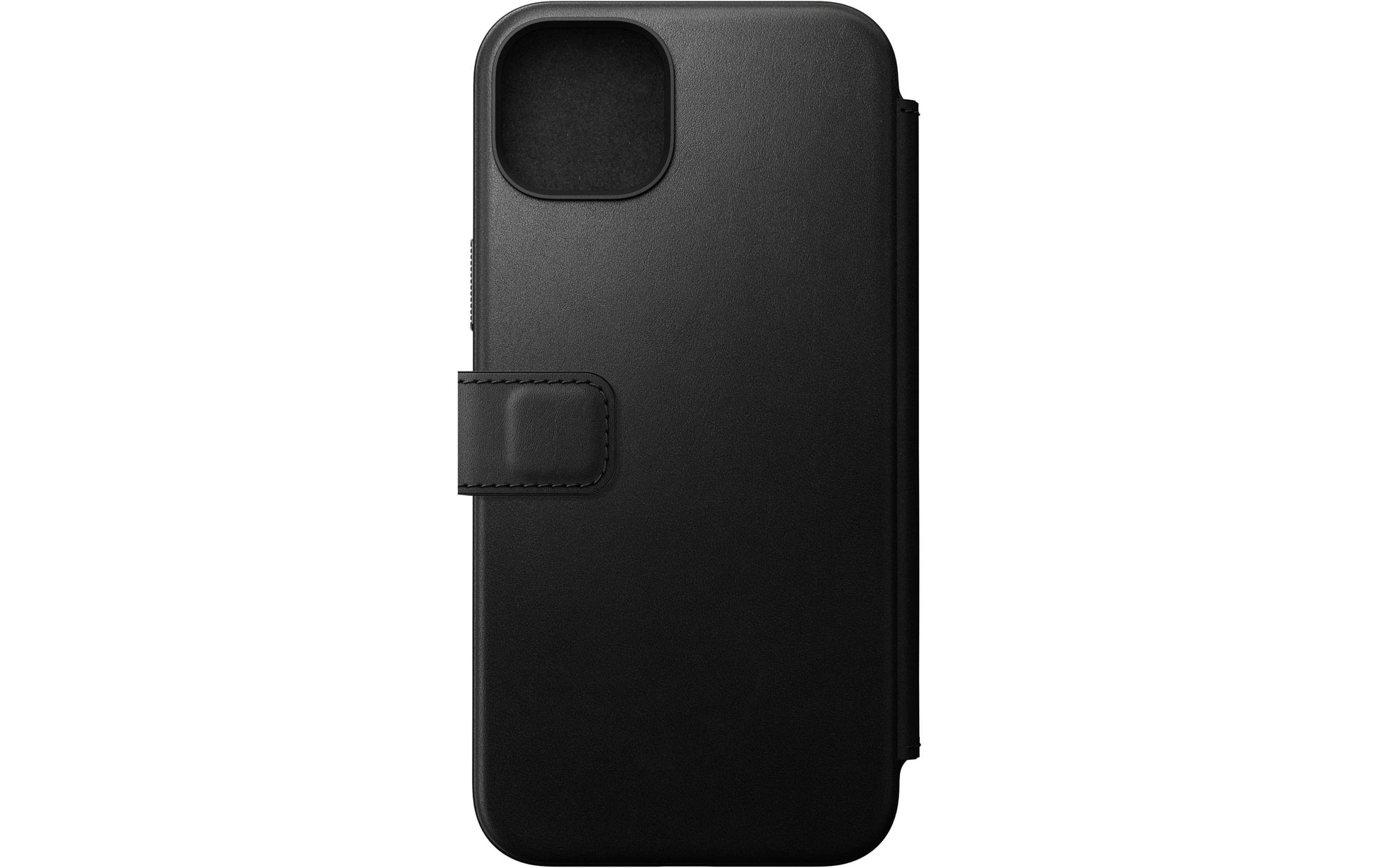 Nomad Moderne Wallethülle – für Apple iPhone 15 Plus, 3 Kartenfächer, Leder, Schwarz, bis 2,4 m sturzsicher