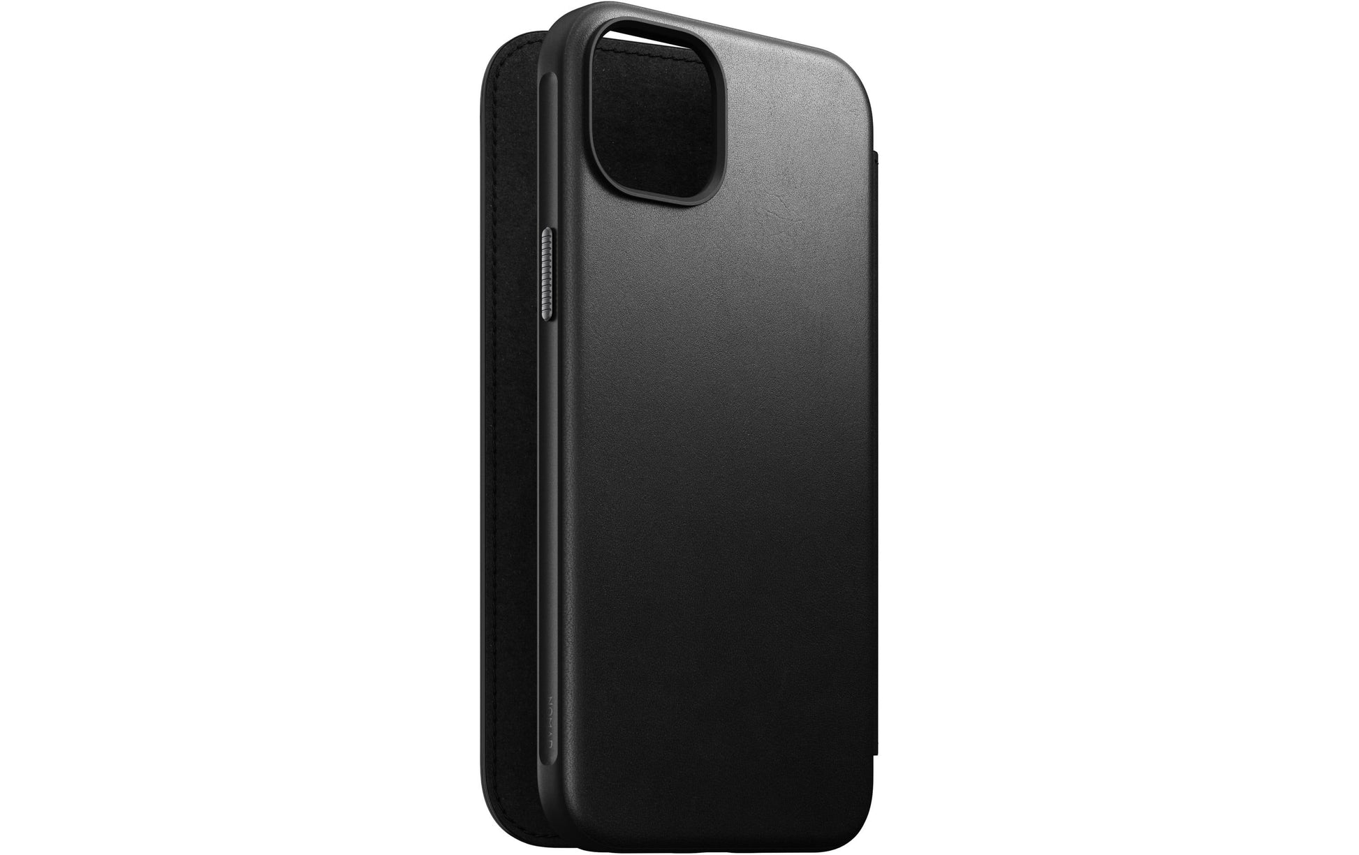 Nomad Moderne Wallethülle – für Apple iPhone 15 Plus, 3 Kartenfächer, Leder, Schwarz, bis 2,4 m sturzsicher