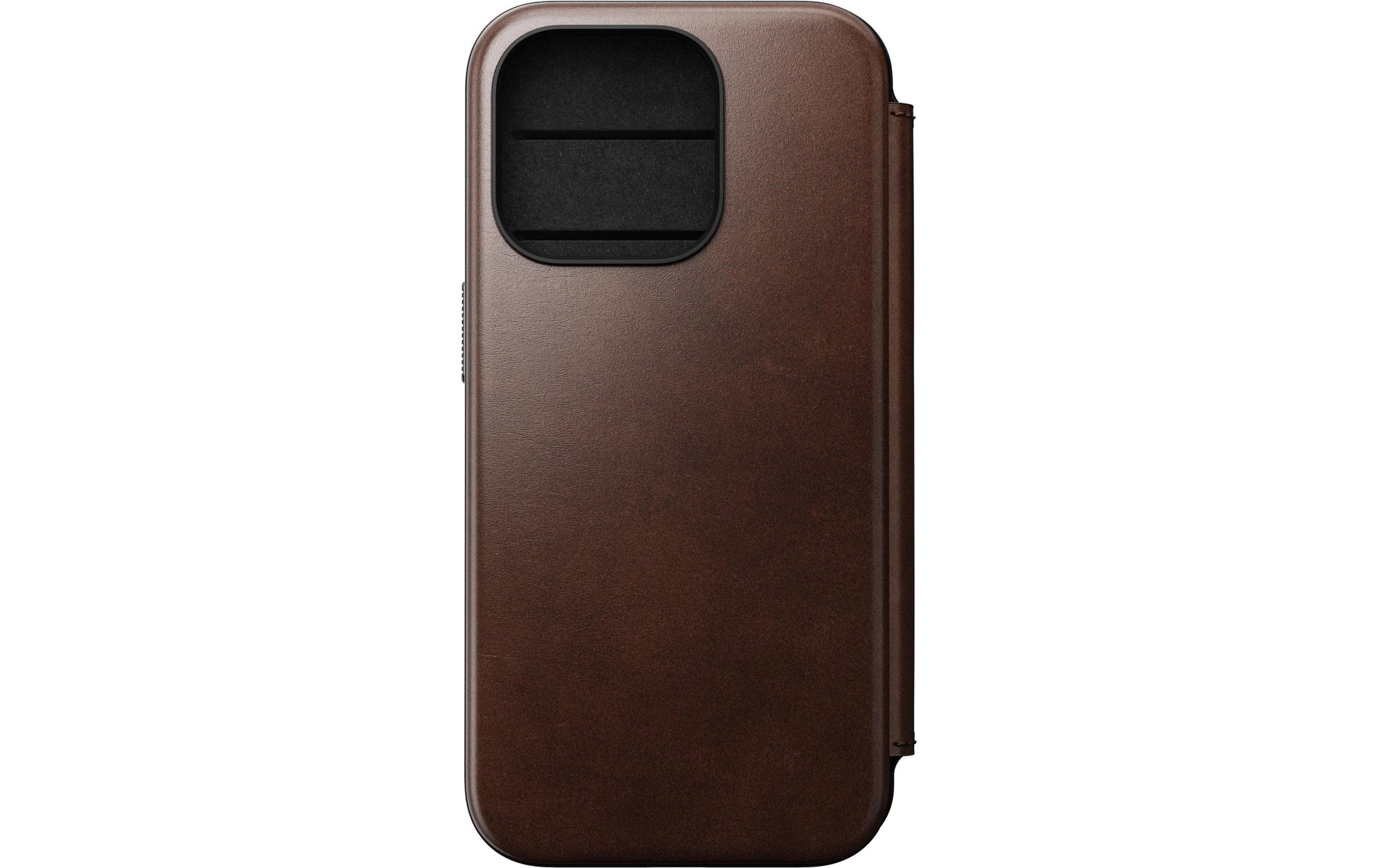 Nomad Booklet-Hülle Folio Modern – für Apple iPhone 15 Pro – Rostbraun – Horween Leder – mit Kartenfach