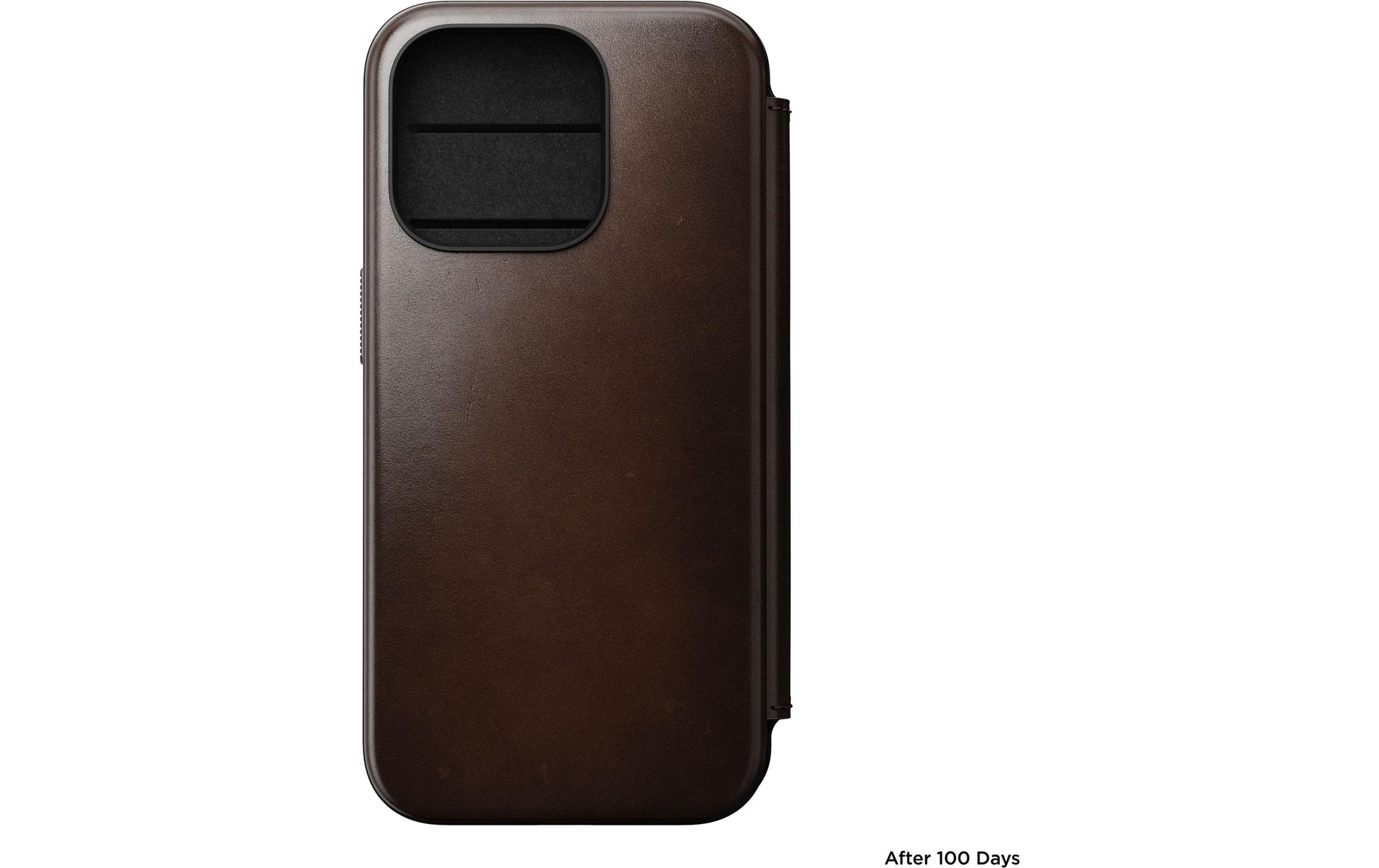 Nomad Booklet-Hülle Folio Modern – für Apple iPhone 15 Pro – Rostbraun – Horween Leder – mit Kartenfach