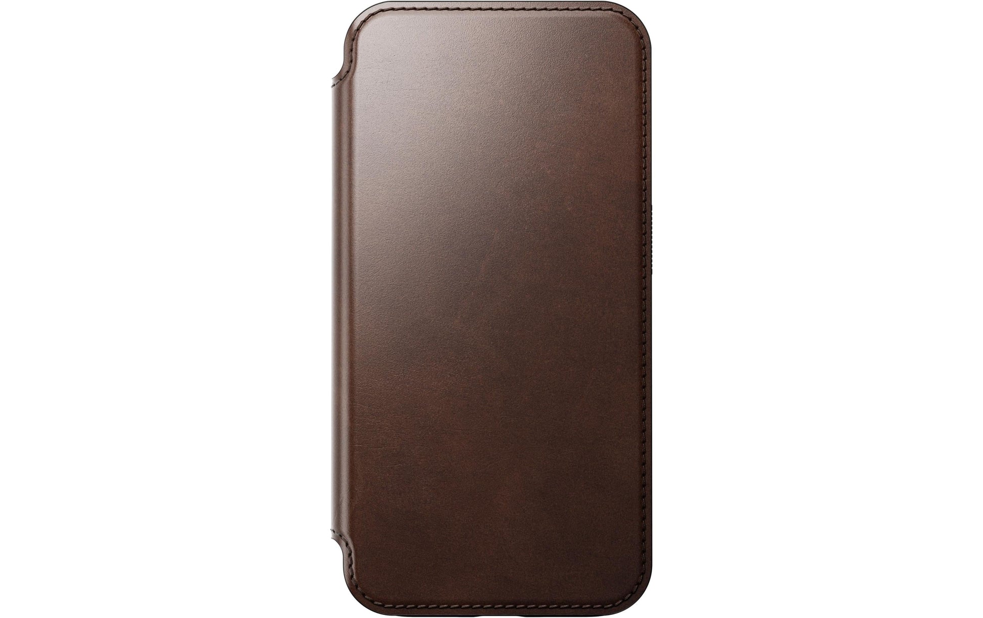 Nomad Booklet-Hülle Folio Modern – für Apple iPhone 15 Pro – Rostbraun – Horween Leder – mit Kartenfach