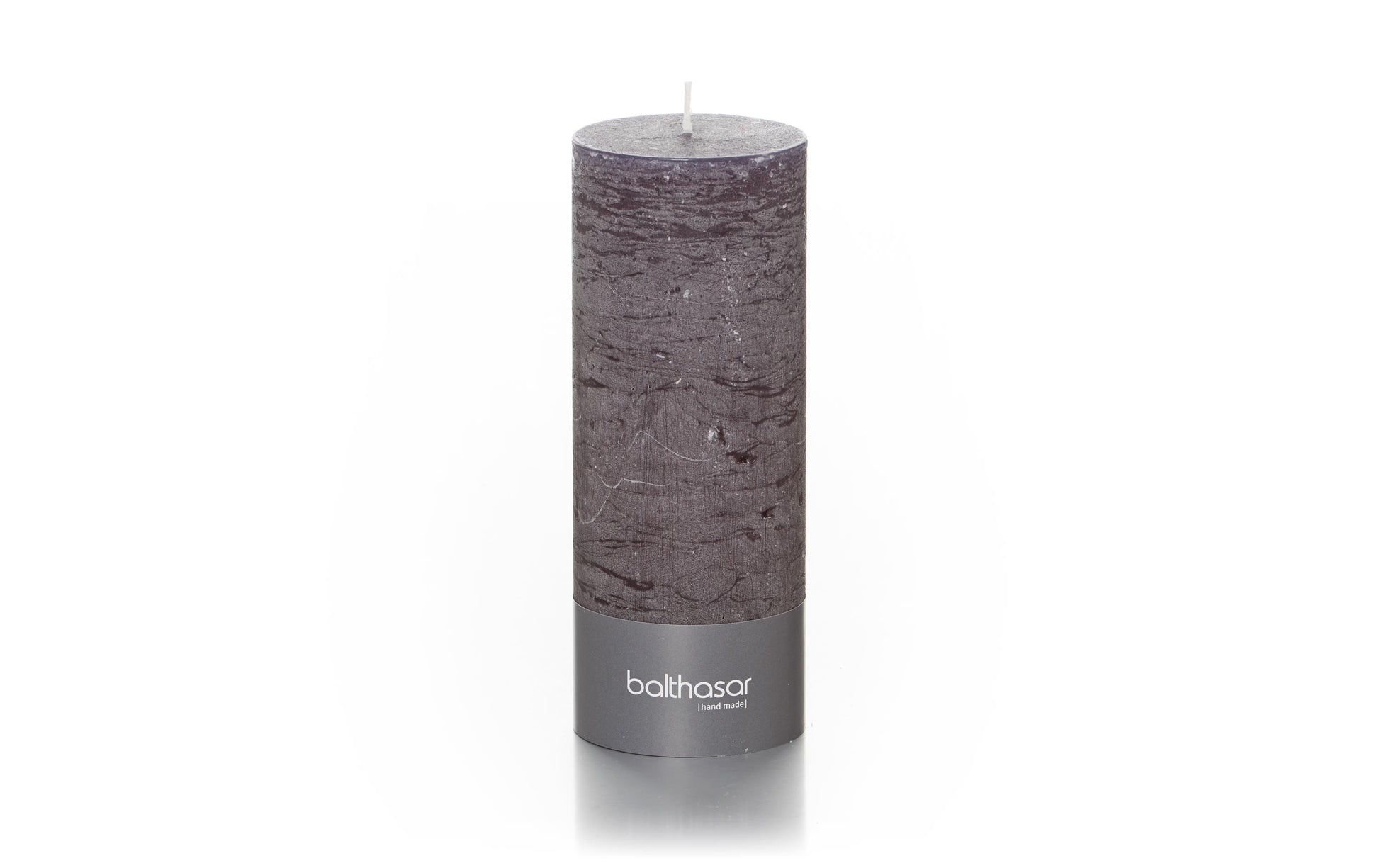 Balthasar Zylinderkerze – Ø 7 × 18 cm – 85 h, Paraffin, Grau