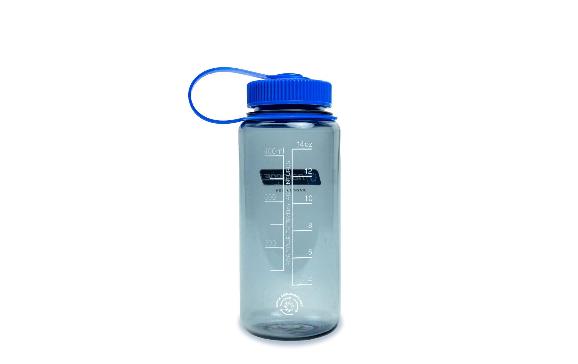 Nalgene Wide Mouth Sustain Trinkflasche 500 ml – Tritan, Schraubdeckel, Grau