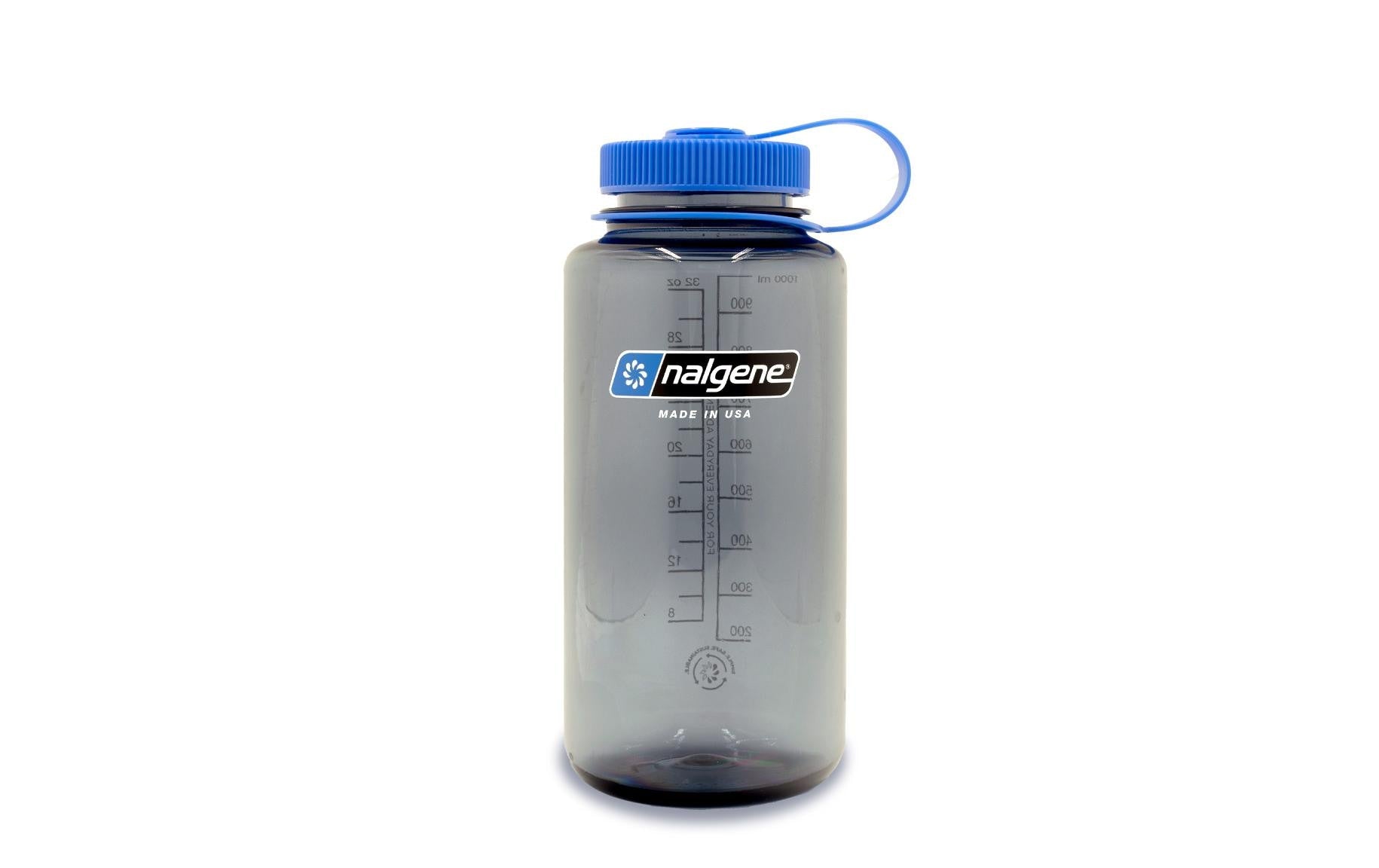 Nalgene Wide Mouth Sustain Trinkflasche 1,0 l – Tritan, Schraubdeckel, Grau