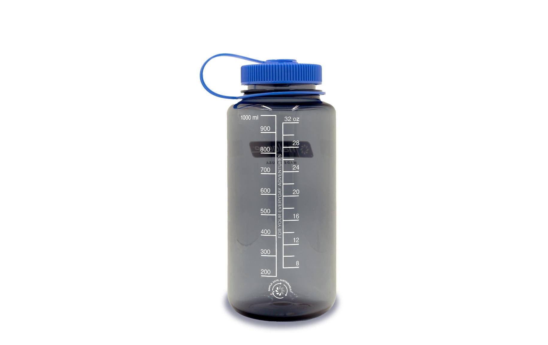 Nalgene Wide Mouth Sustain Trinkflasche 1,0 l – Tritan, Schraubdeckel, Grau