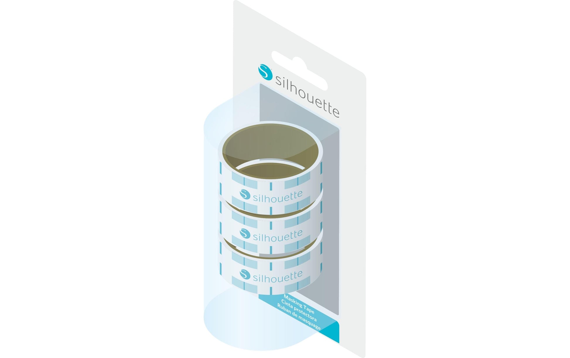 Silhouette Malerband, weiss – 15 mm × 6 m, innen, 3 Rollen
