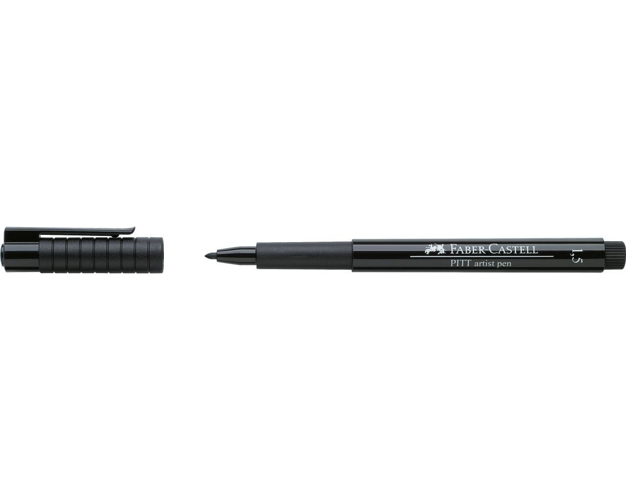 Faber-Castell PITT artist pen Pigment Marker – Rundspitze, 1,5 mm, wasserfest, schwarz