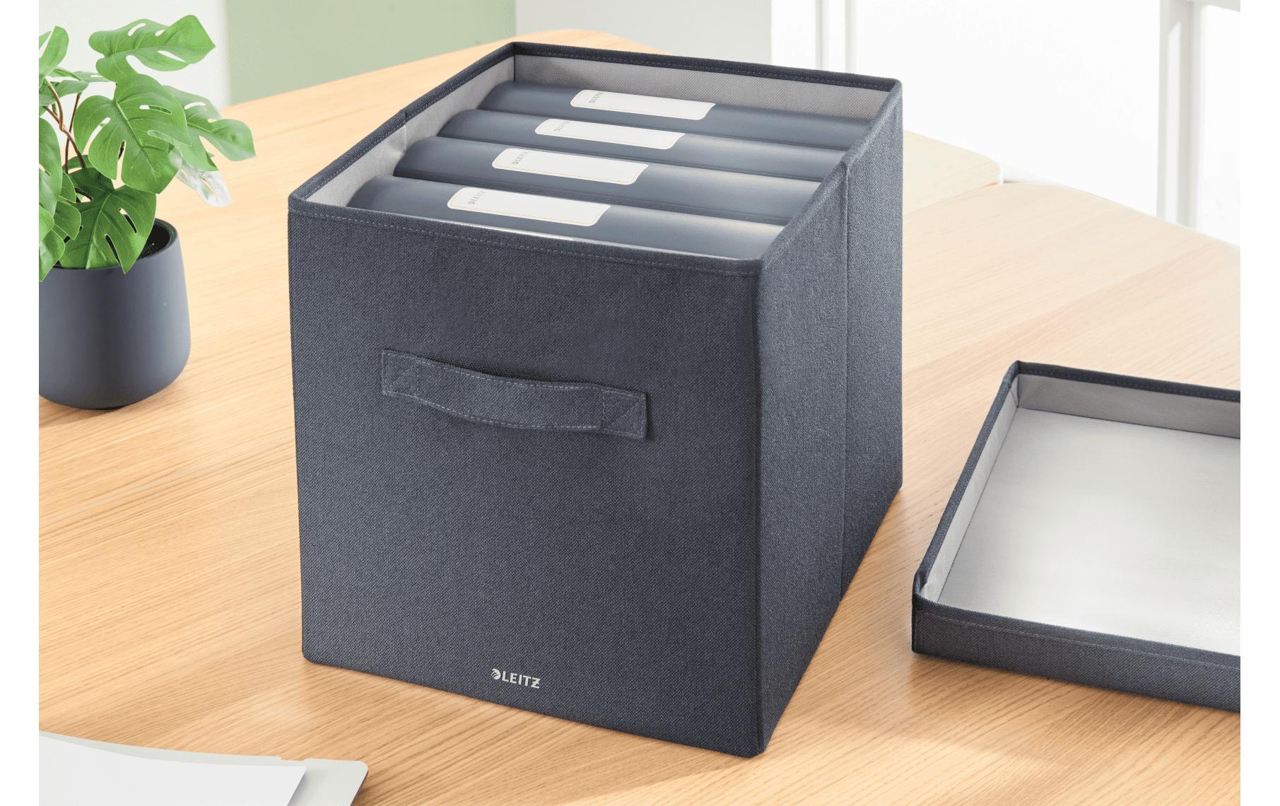 Leitz Klappbox – faltbar – Karton/Stoff – grau – 330 × 325 × 380 mm – Set 2-teilig