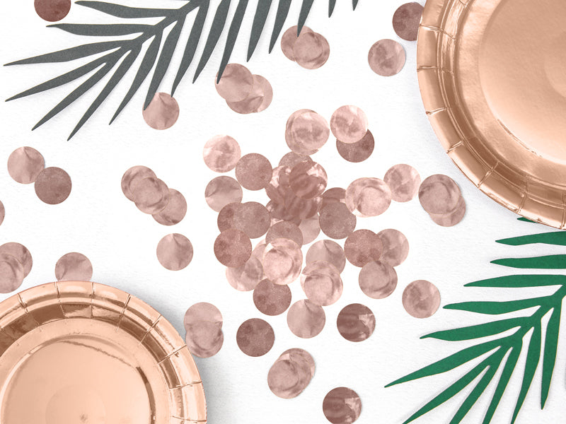 PartyDeco Konfettikanone Kreis – Roségold – Ø 2,5 cm – Folie – 15 g – 1 Stk