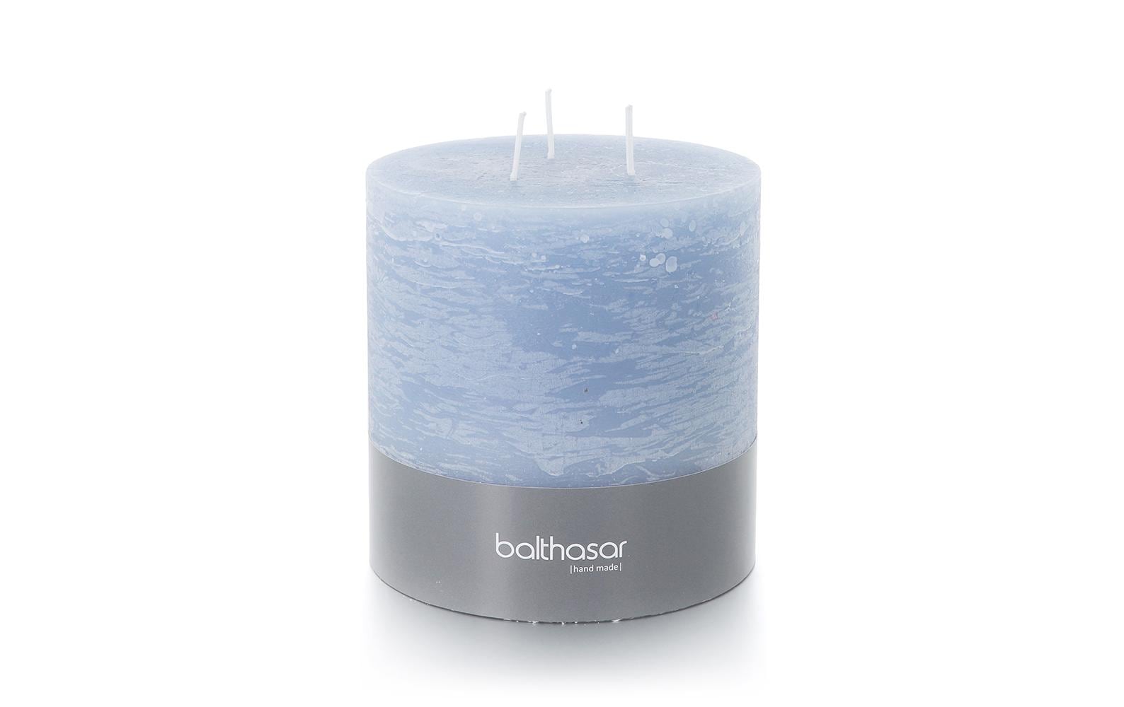 Balthasar Zylinderkerze – Ø 12 × 12 cm – Hellblau – 70 h – 1-teilig