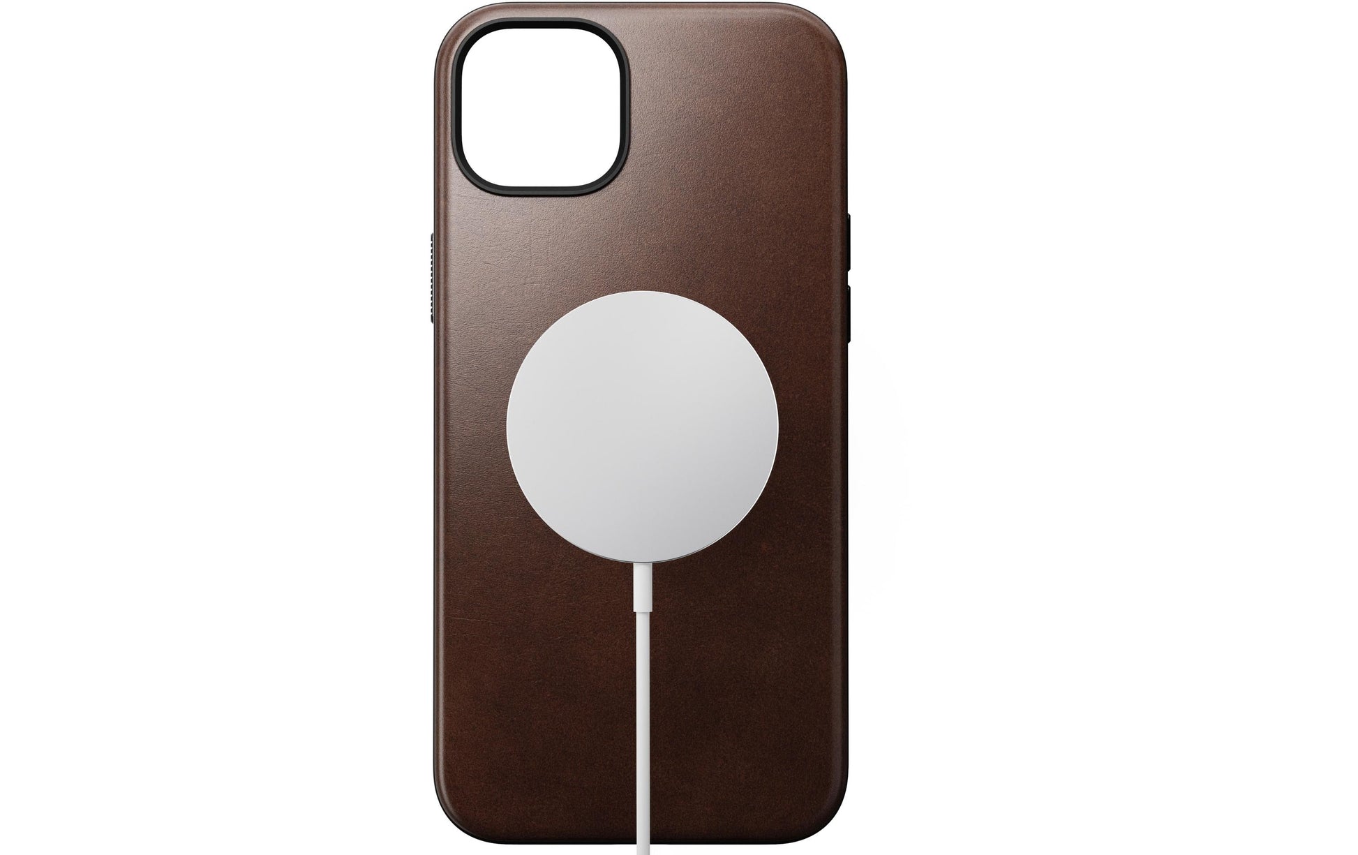 Nomad Backcover Modern – für Apple iPhone 15 Plus – schwarz – Leder – MagSafe-kompatibel