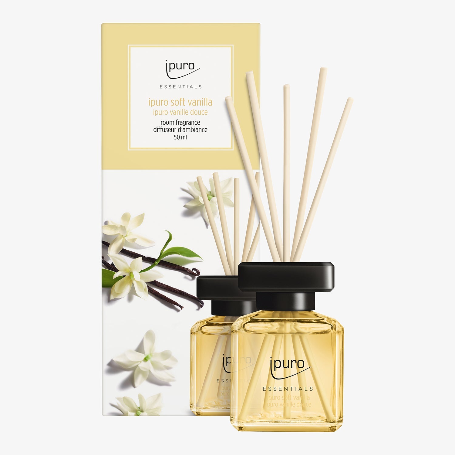 ipuro Essentials Soft Vanilla – Duftstäbchen, 50 ml