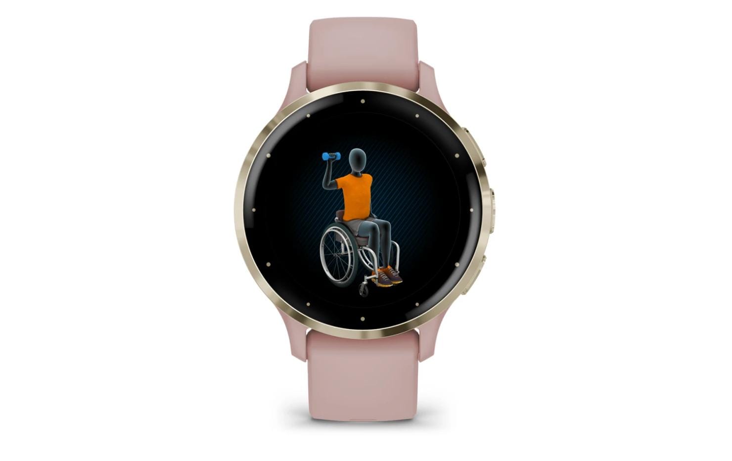 Garmin Venu 3S – Smartwatch – 41 mm, 1,2", GPS, WLAN, AMOLED, Gorilla Glass, 50 m, Hellrosa/Gold, Sportarmband
