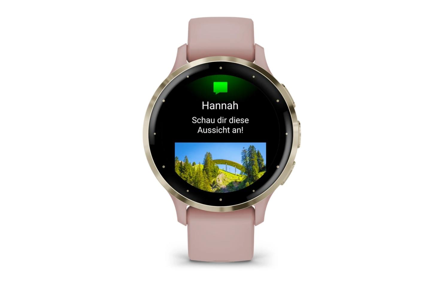 Garmin Venu 3S – Smartwatch – 41 mm, 1,2", GPS, WLAN, AMOLED, Gorilla Glass, 50 m, Hellrosa/Gold, Sportarmband