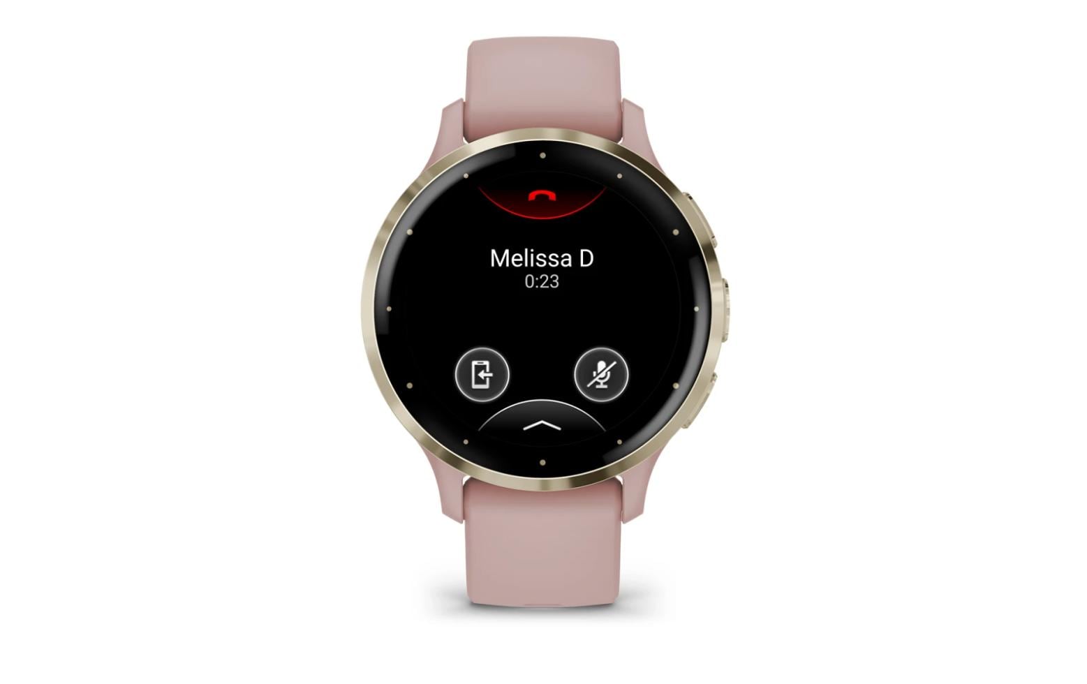 Garmin Venu 3S – Smartwatch – 41 mm, 1,2", GPS, WLAN, AMOLED, Gorilla Glass, 50 m, Hellrosa/Gold, Sportarmband