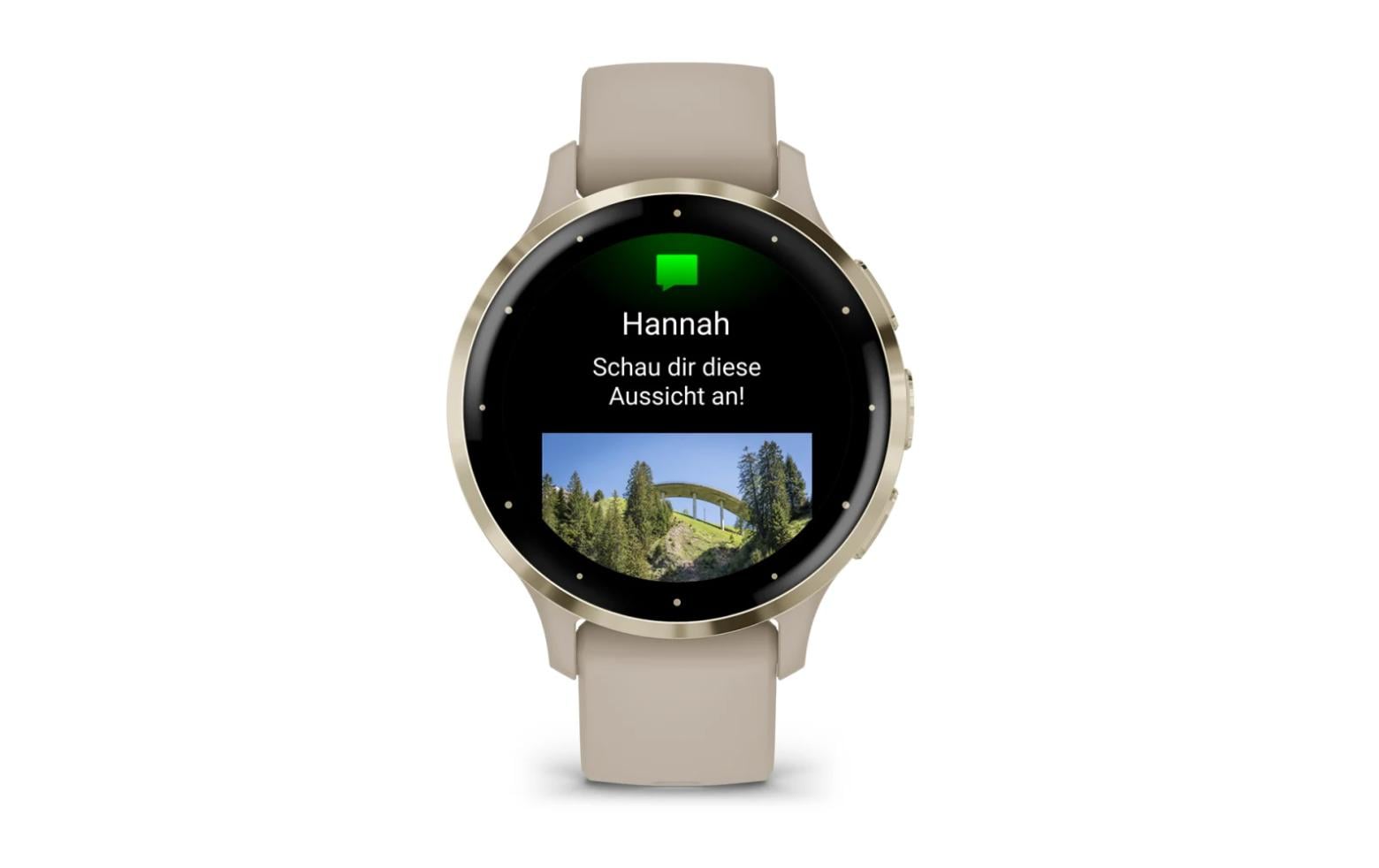Garmin Venu 3S – Smartwatch – 41 mm, 1,2", GPS, WLAN, AMOLED, Gorilla Glass, 5 ATM, French Gray/Softgold