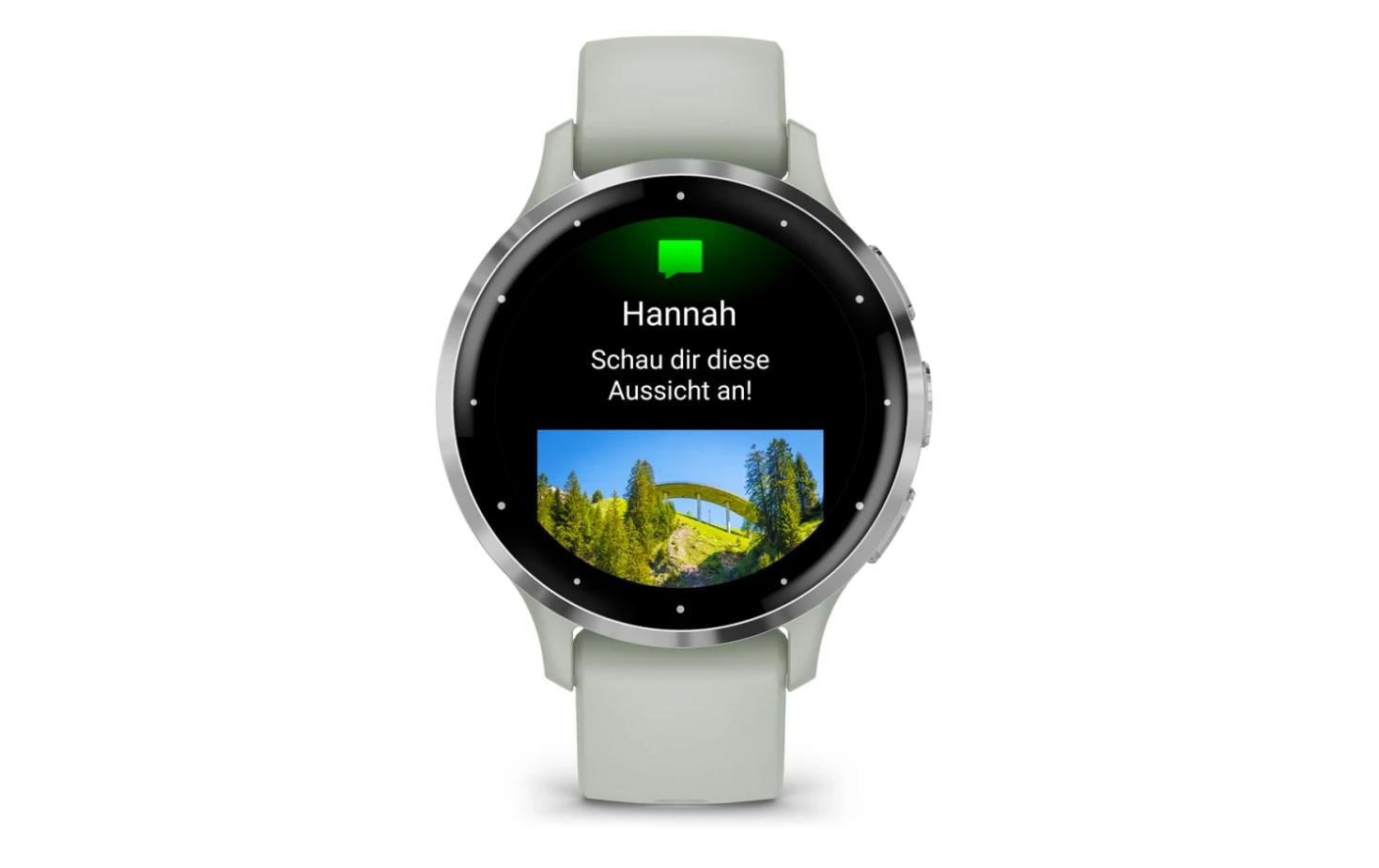 Garmin Venu 3S – Smartwatch – 41 mm, 1,2", GPS, WLAN, AMOLED, Gorilla Glass, 50 m, Salbeigrau/Silber