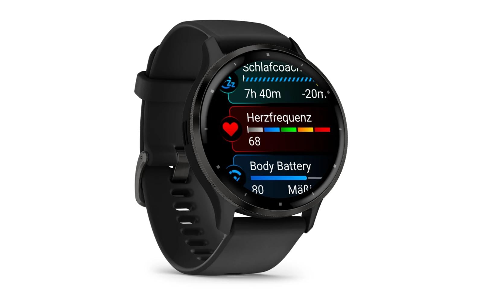 Garmin Venu 3 – Smartwatch – 45 mm, 1,4", GPS, WLAN, AMOLED, Gorilla Glass, 50 m, Schwarz/Schiefergrau